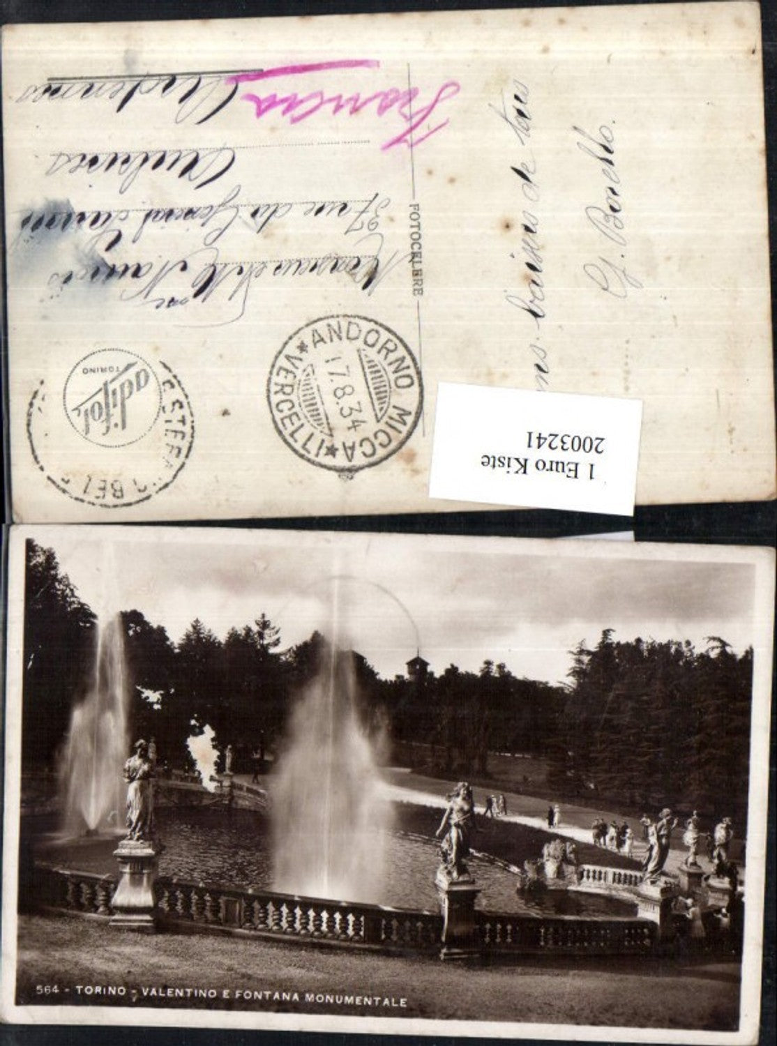 2003241,Torino Turin Valentino e Fontana Monumentale Springbrunnen Fontäne