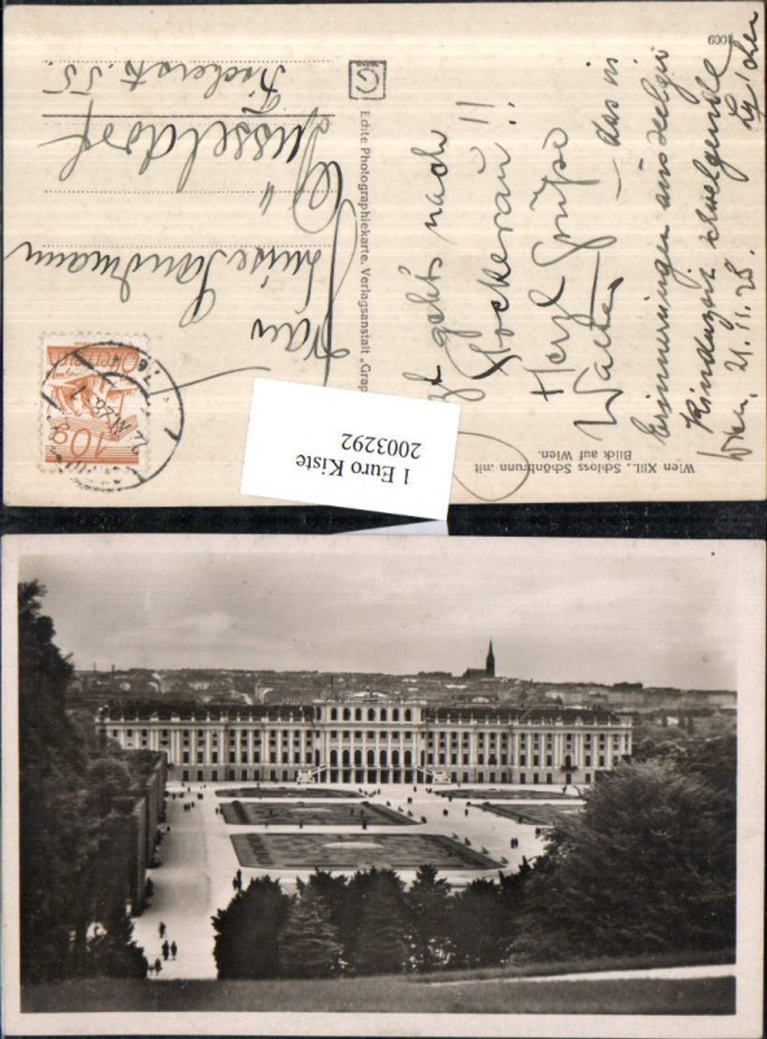 2003292,Wien 13 Schloss Schönbrunn m. Blick auf Wien