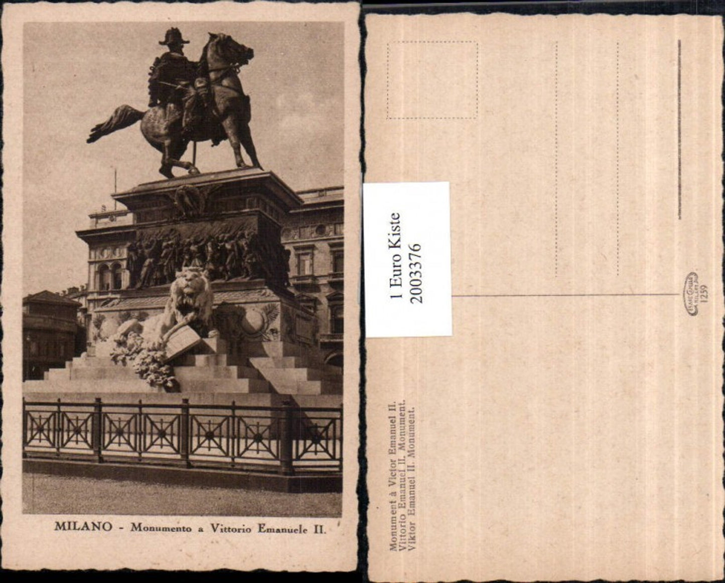 2003376,Milano Monumento a Vittorio Emanuele 2 Denkmal