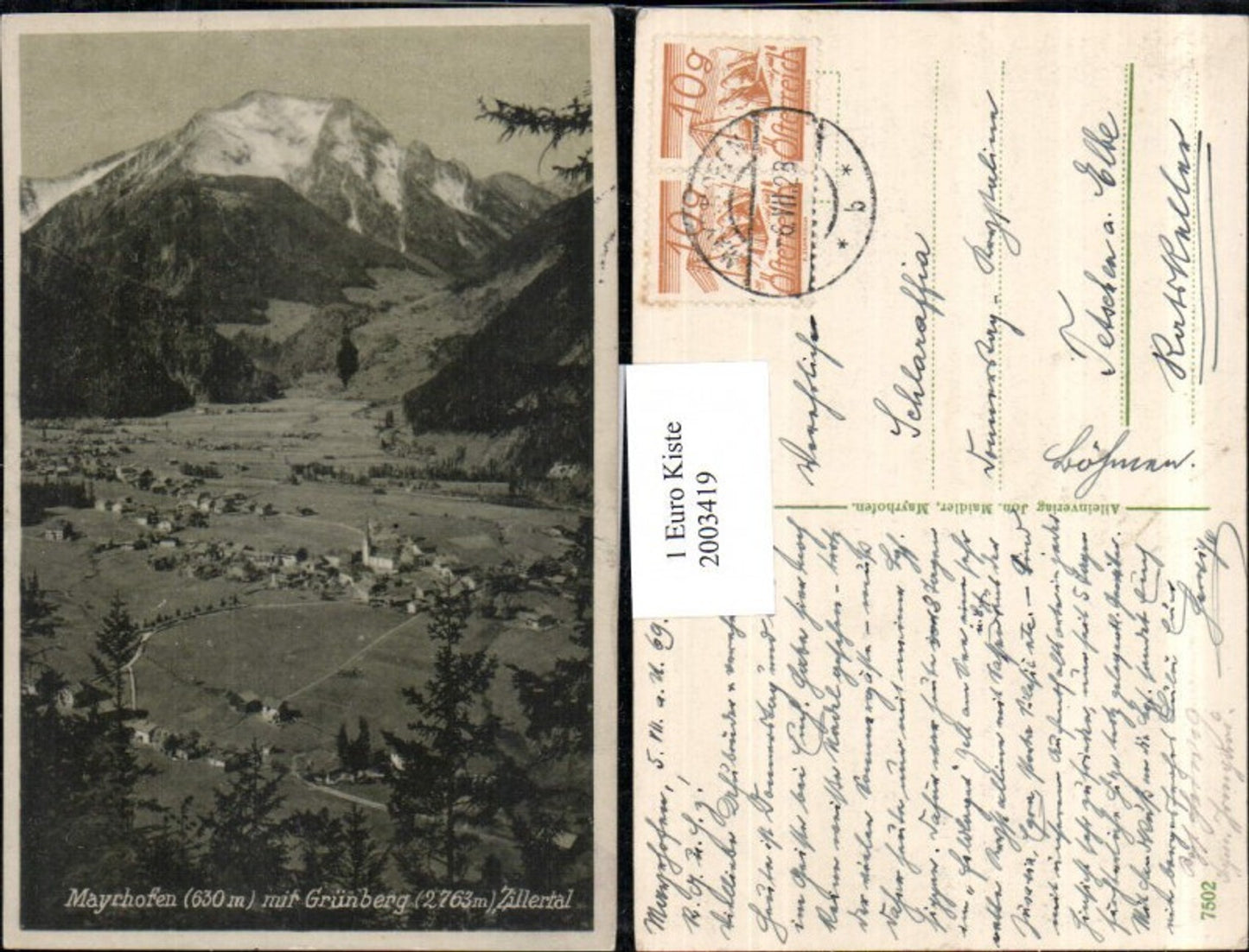 2003419,Mayrhofen Totale m. Grünberg im Zillertal