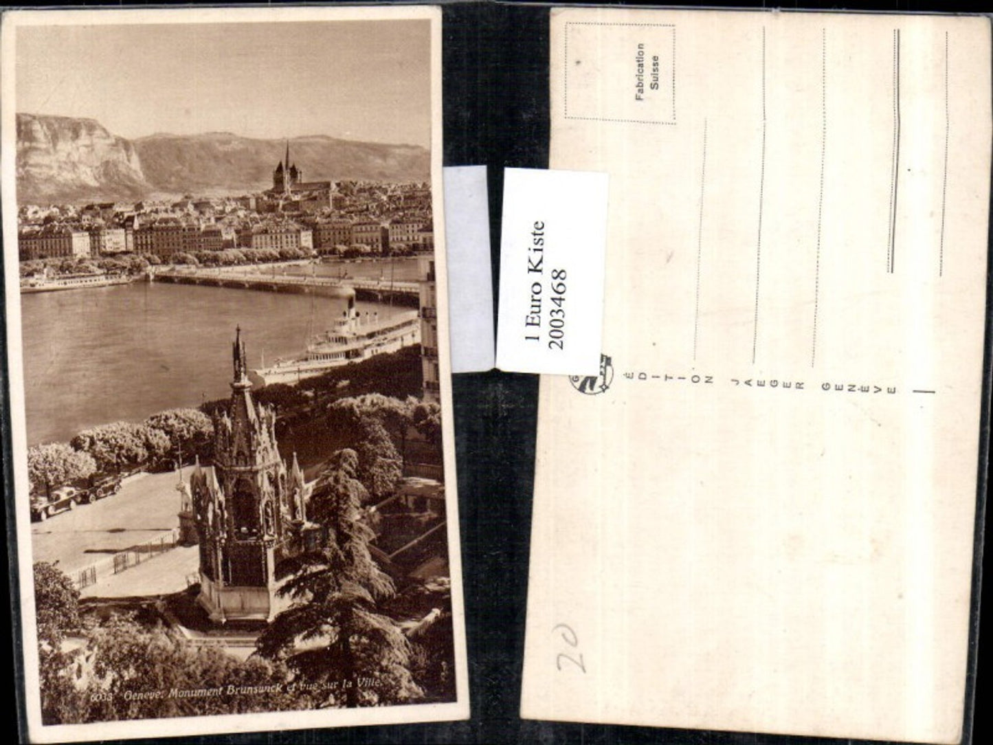 2003468,Geneve Genf Monument Brunswick et vue sur la Ville