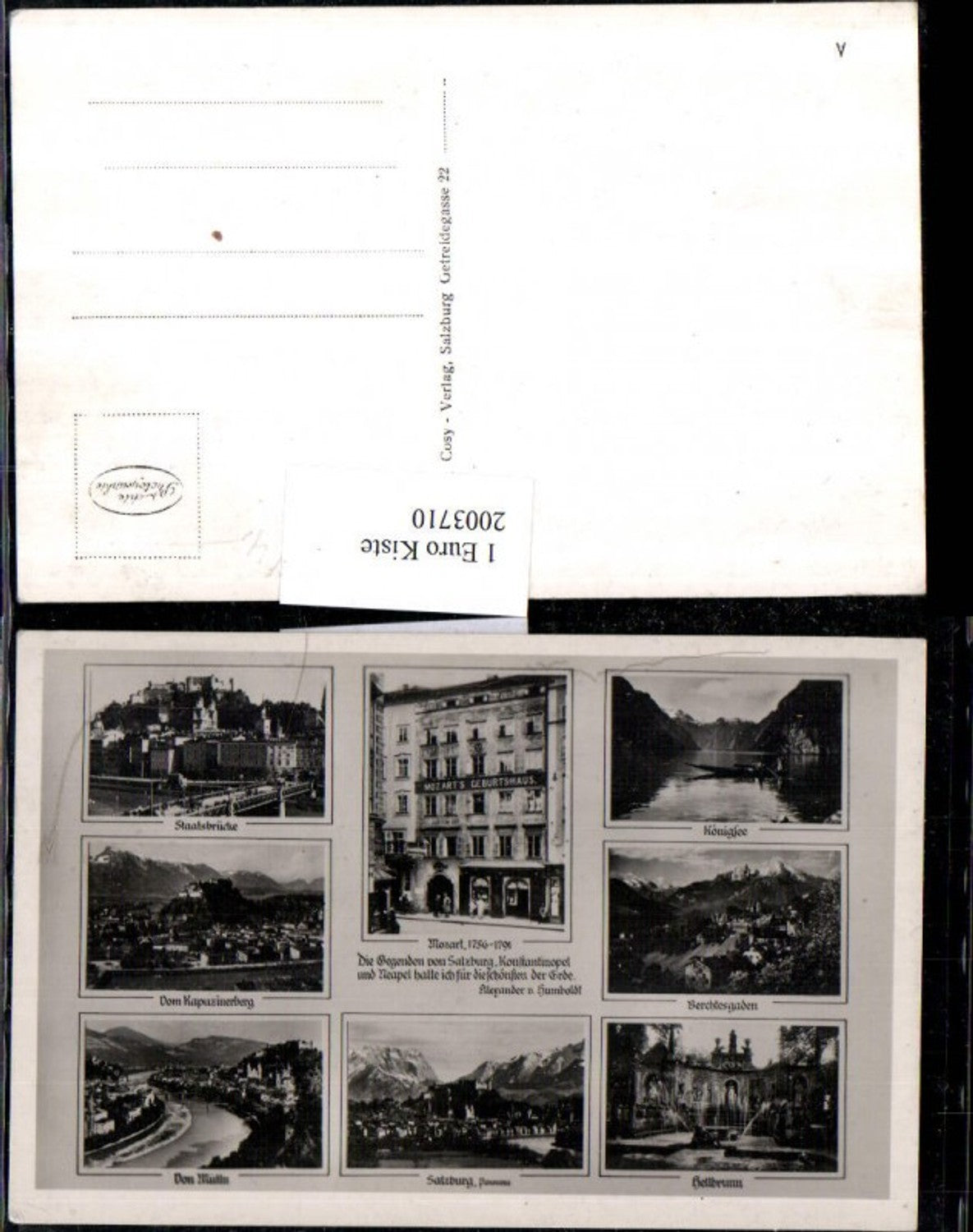 2003710,Salzburg Totale Mozarts Geburtshaus Königsee Berchtesgaden Hellbrunn Mehrbildkarte
