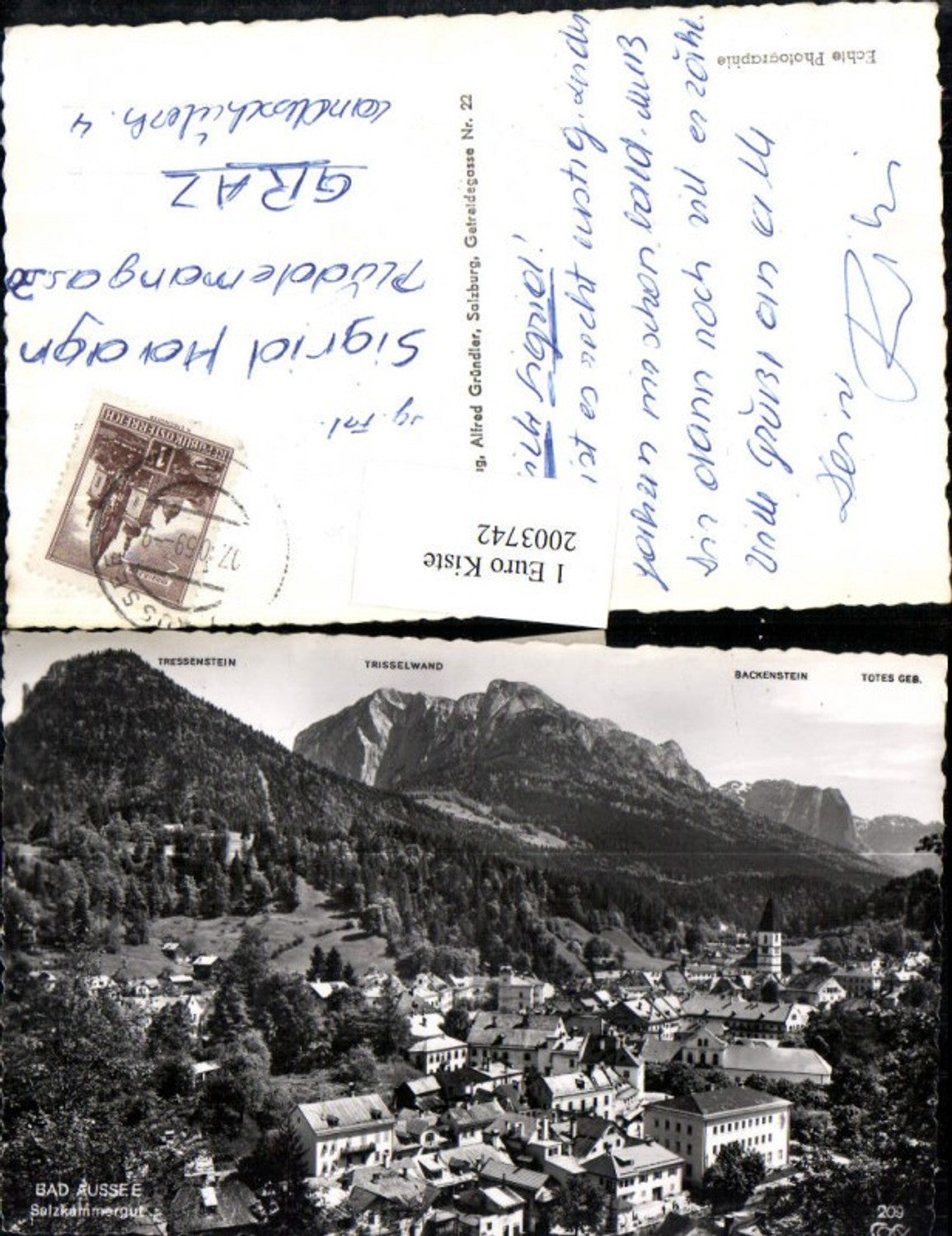 2003742,Bad Aussee Totale i. Salzkammergut m. Totem Gebirge Backenstein Trisselwand u. Tressenstein