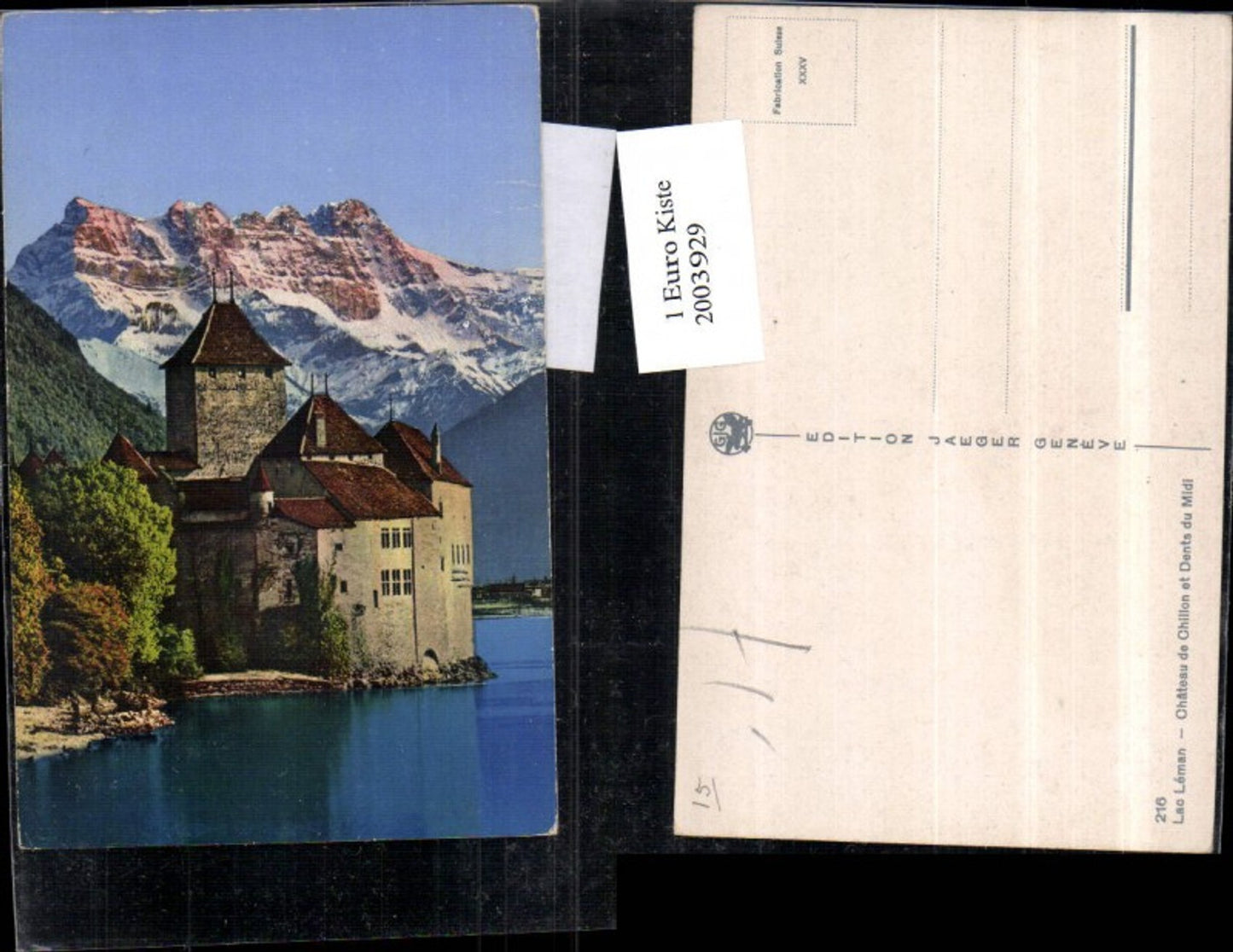 2003929,Lac Leman Chateau de Chillon et Dents du Midi Schloss b. Montreux