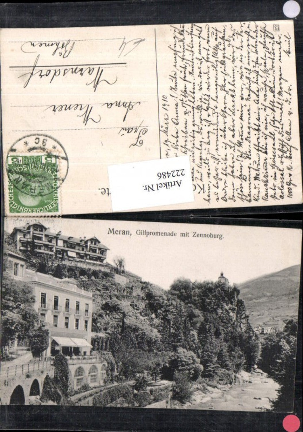 222486,Trentino Meran Gilfpromenade Promenade m. Zennoburg Burg