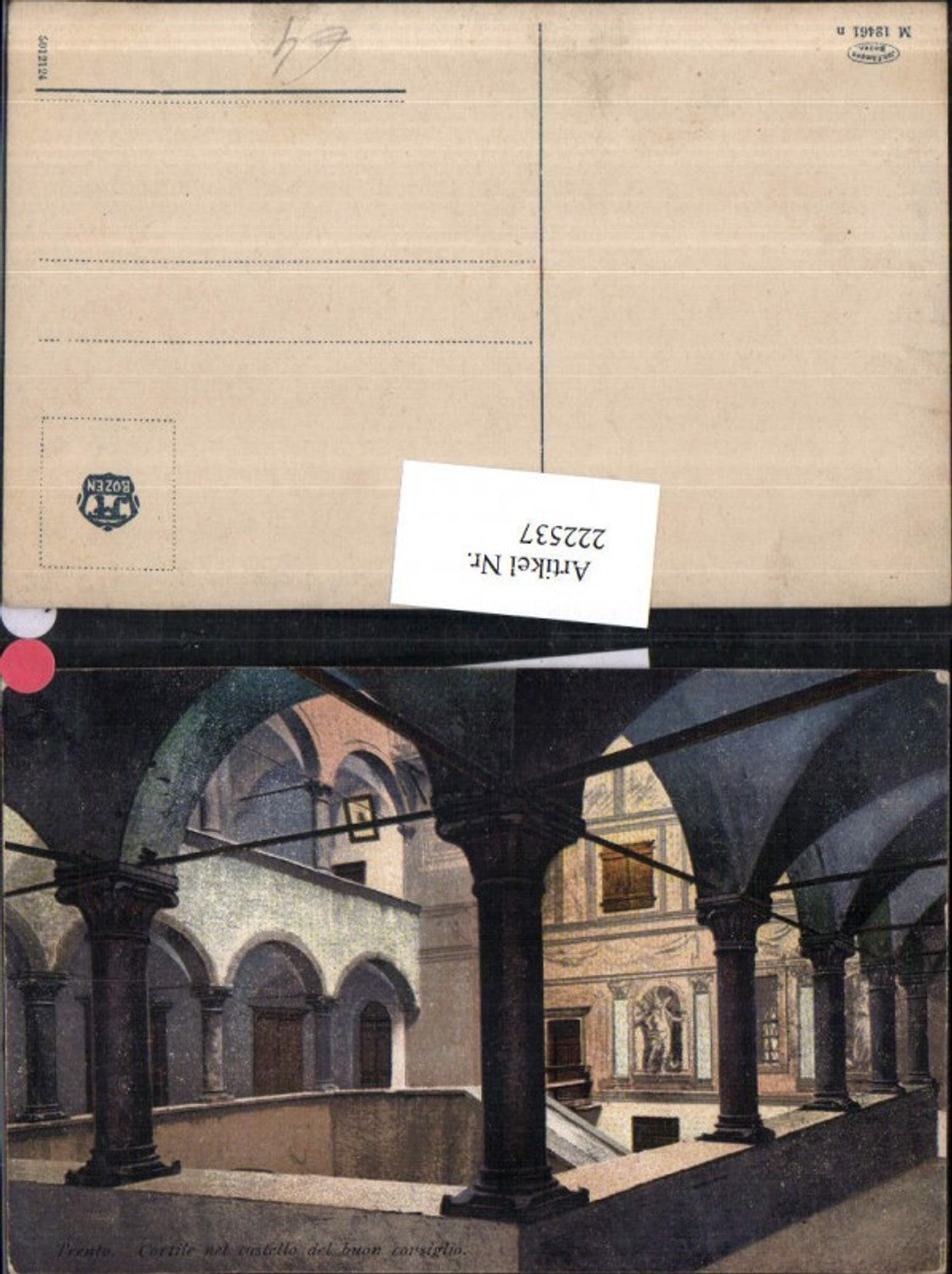 222537,Trentino Trento Trient Cortile nel castello del buon corsiglio Burg Schloss Hof Arkaden