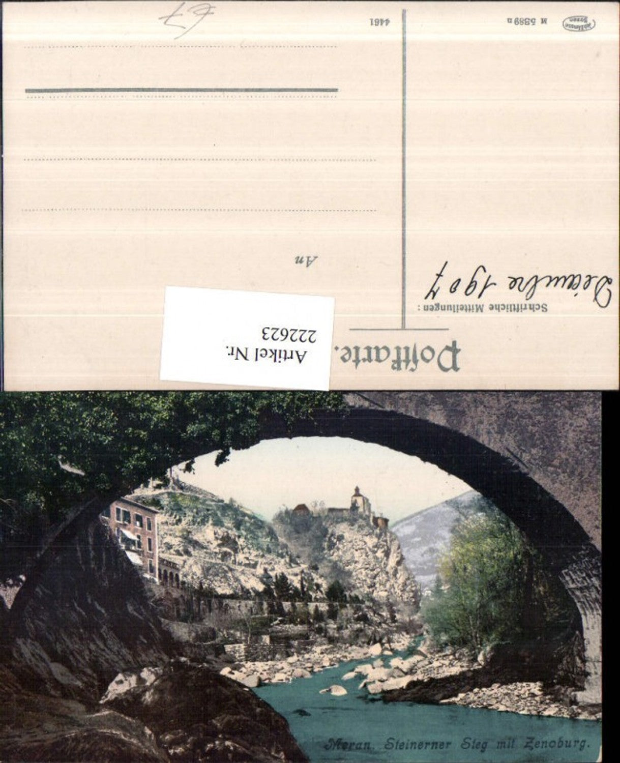 222623,Trentino Meran Steinerner Steg m. Zenoburg Burg