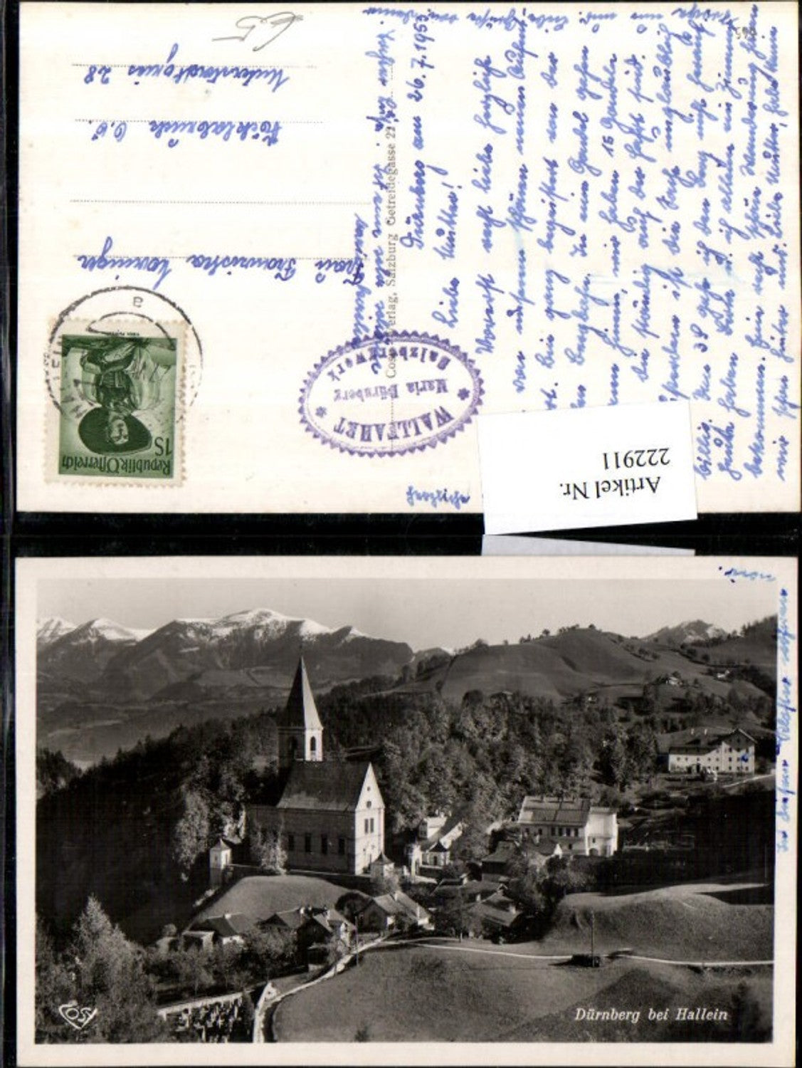 222911,Dürrnberg b. Halein Totale Kirche