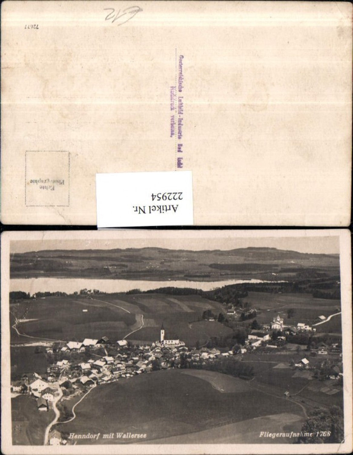 222954, Henndorf near Wallersee, aerial view 1768