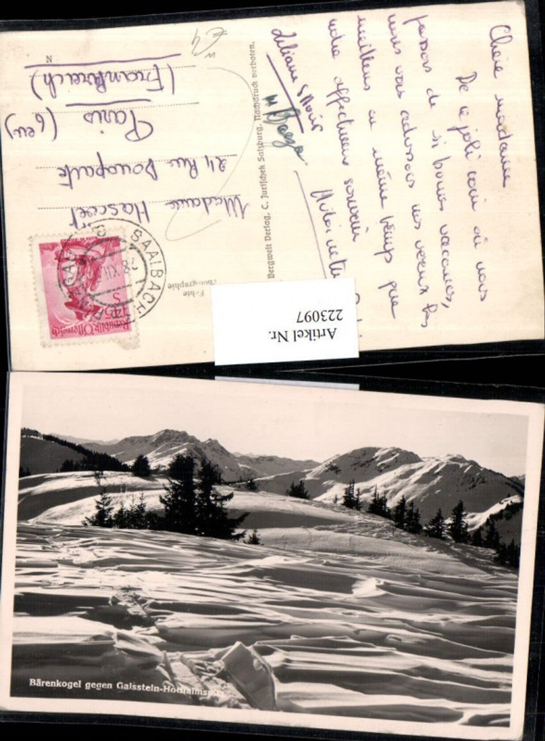 223097,Bärenkogel geg. Gaisstein Hochalmspitz b. Saalbach Winterbild