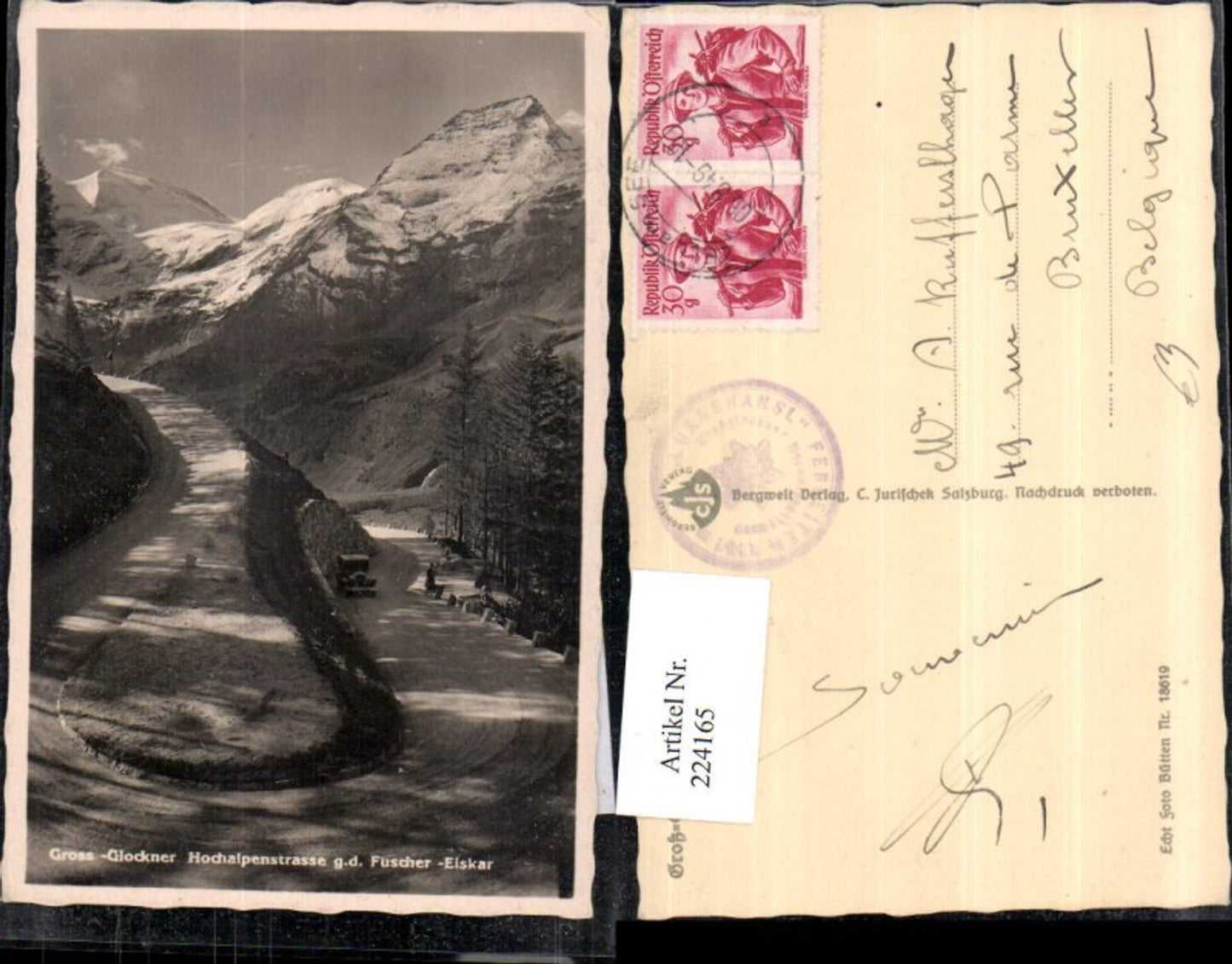224165,Großglockner Hochalpenstraße geg. d. Fuscher-Eiskar Bergkulisse