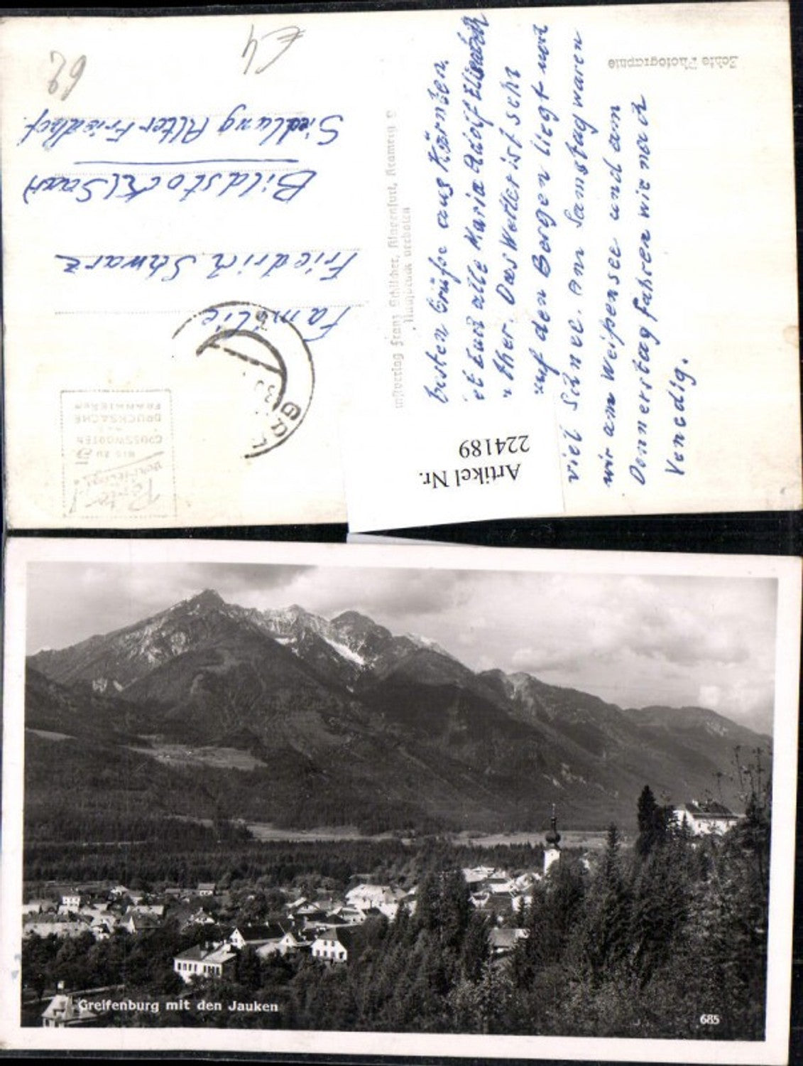 224189,Greifenburg m. d. Jauken Totale pub Franz Schilcher 685
