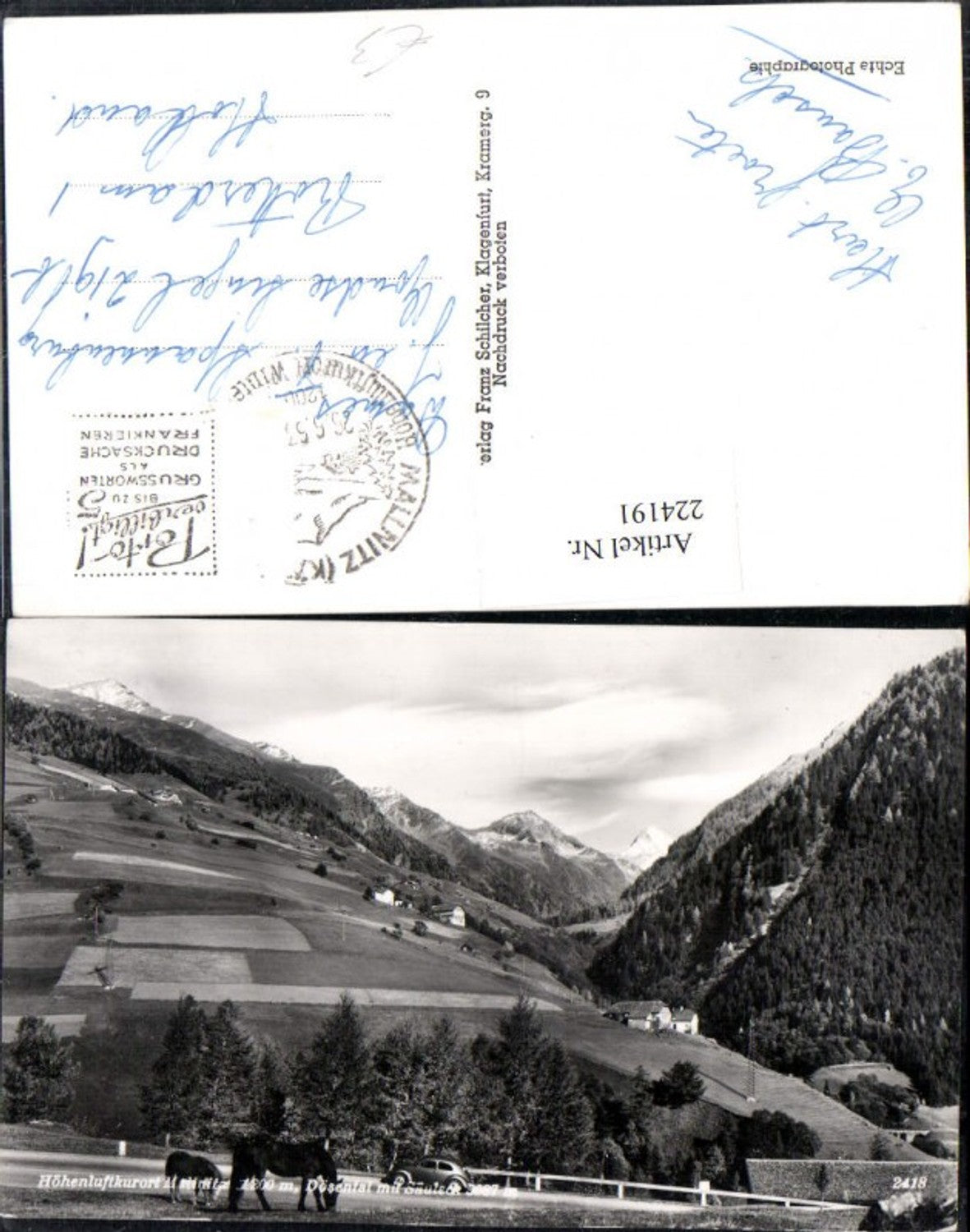 224191,Mallnitz Dösental m. Säuleck pub Franz Schilcher 2418