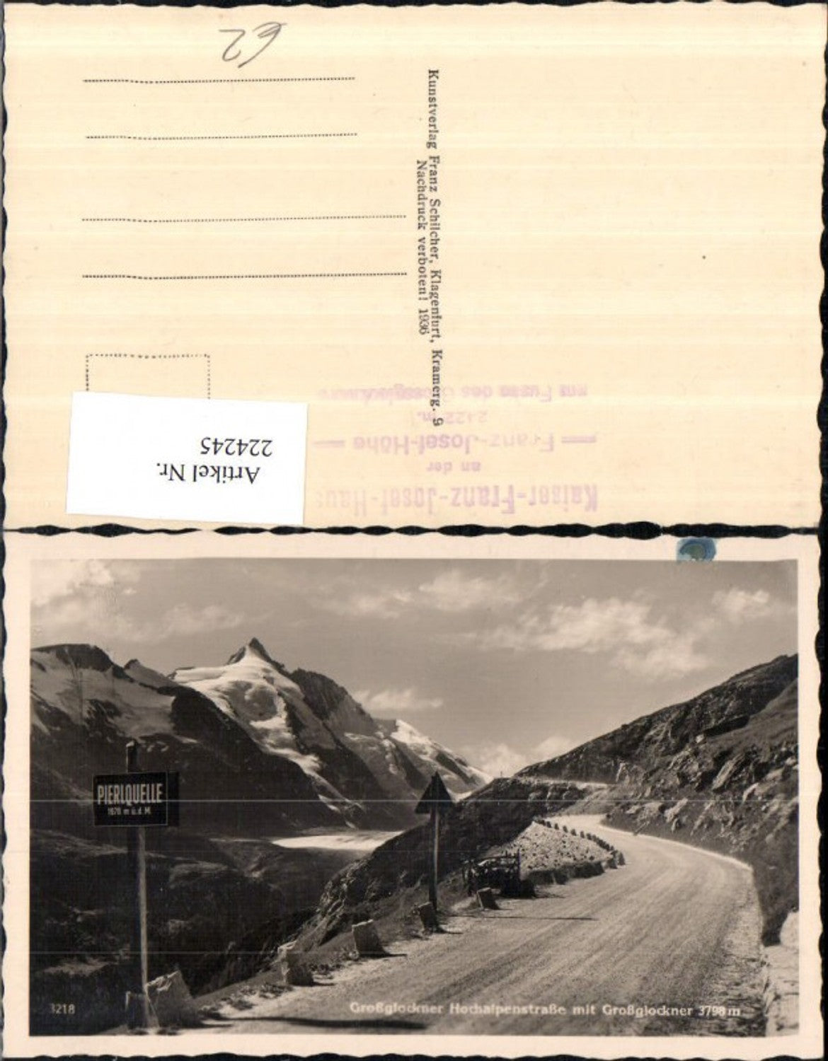 224245,Großglockner Hochalpenstraße m. Großglockner Bergkulisse pub Franz Schilcher 3218