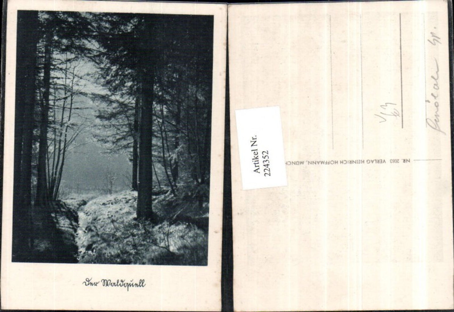 224352,Künstler AK Waldquelle Partie Wald pub Heinrich Hoffmann 2083