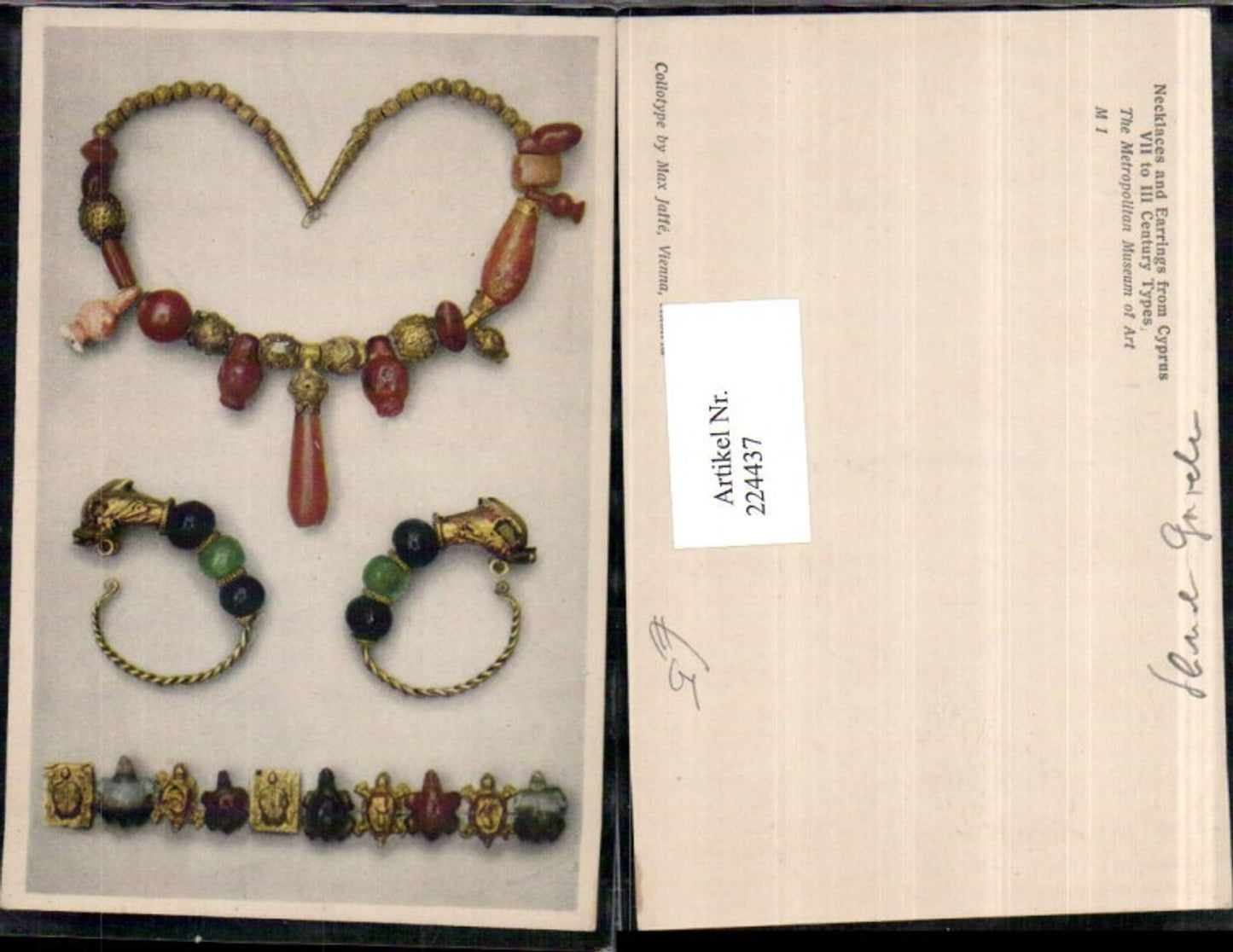 224437,Künstler AK Necklaces and Earrings from Cyprus Ketten u. Ohrringe