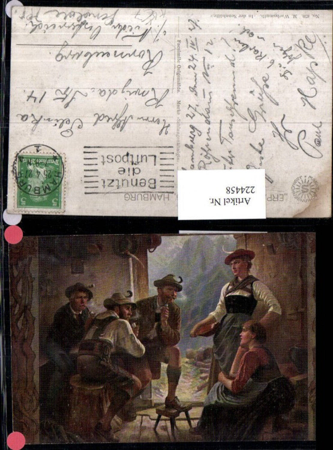 224458,Künstler AK M. Wachsmuth Ölgemälde Erpaco Kunstverlag Sennhütte Sennerin Pfeife Sennerei