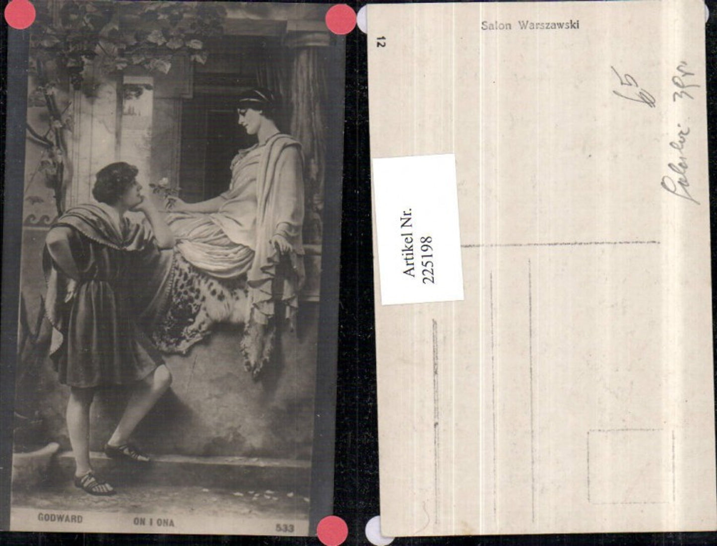 225198,Künstler AK Godward On i Ona Frau m. Mann Liebe