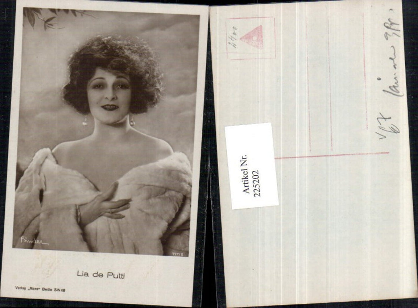 225202,Schauspielerin Lia de Putti Portrait pub Ross Berlin