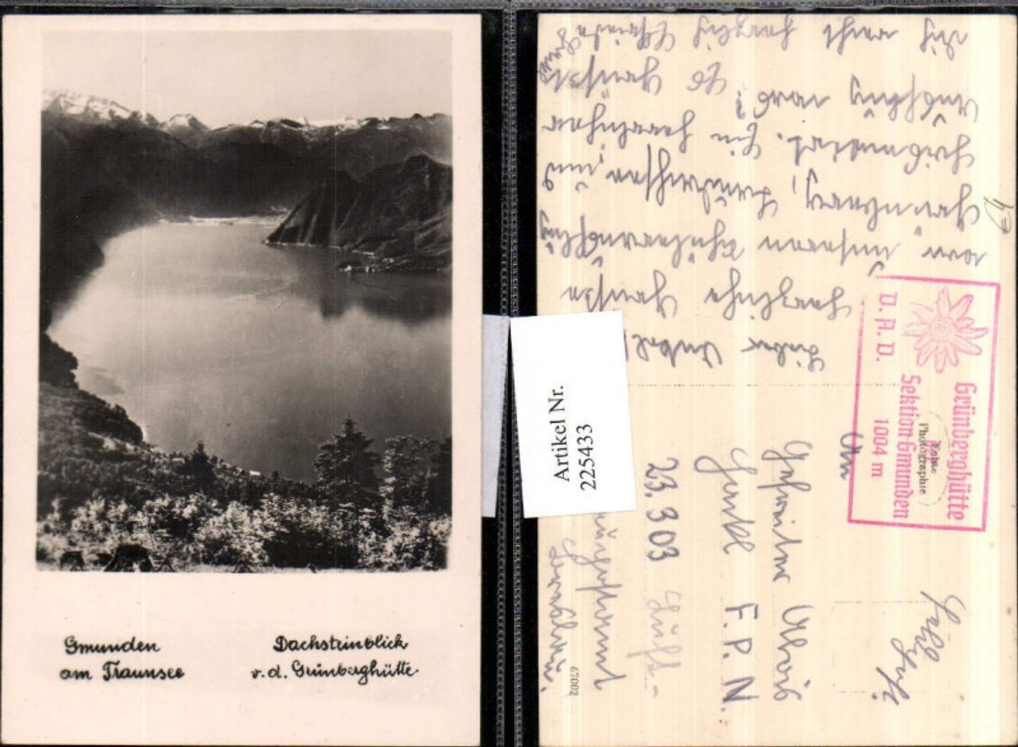 225433,Gmunden a. Traunsee Dachsteinblick v. d. Grünberghütte