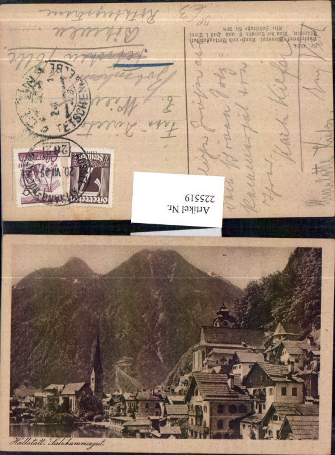 225519,Salzkammergut Hallstatt Teilansicht Bahnpost Zug 262