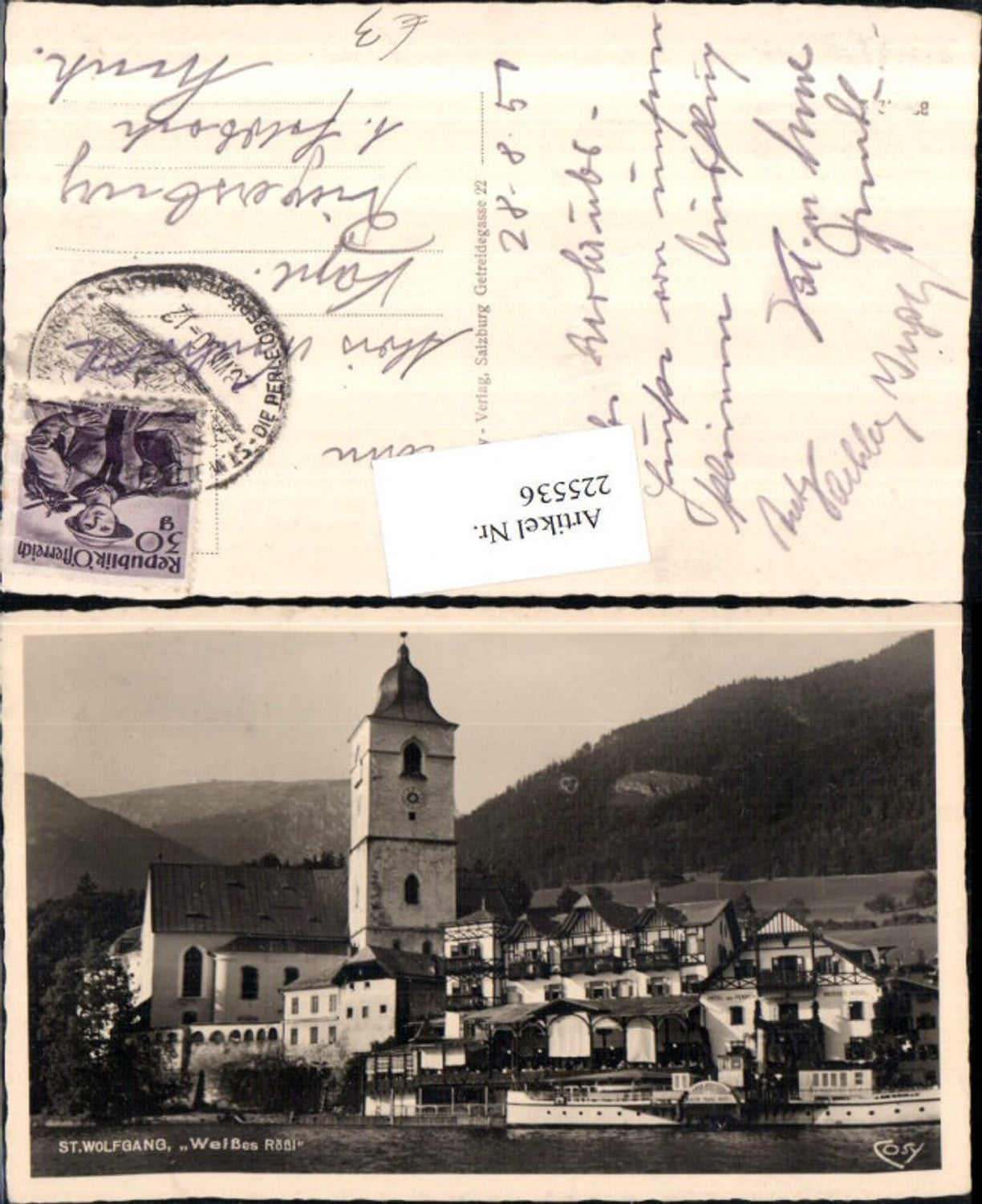225536,St. Wolfgang Weißes Rössl u. Kirche Dampfer