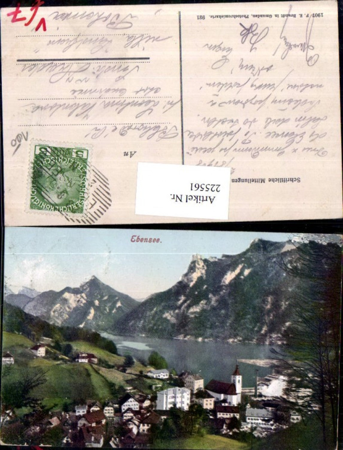 225561,Ebensee Totale pub F. E. Brandt 921