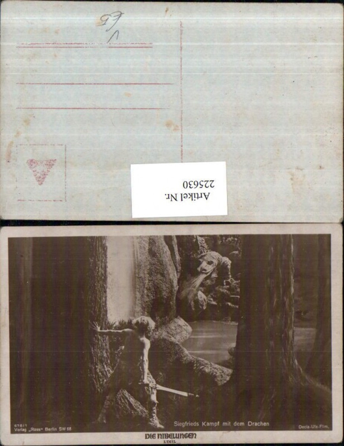 225630,Die Nibelungen Siegfrieds Kampf m. d. Drachen pub Ross Berlin 678/1