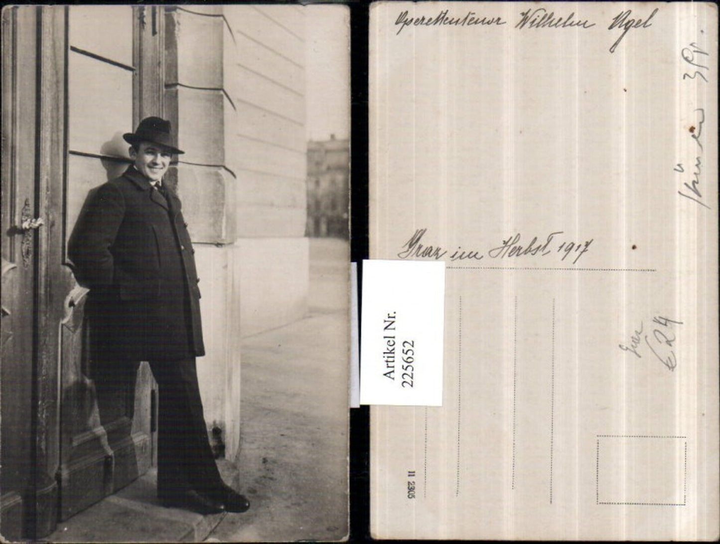 225652,Wilhelm Agel Schauspieler Graz Theater 1917