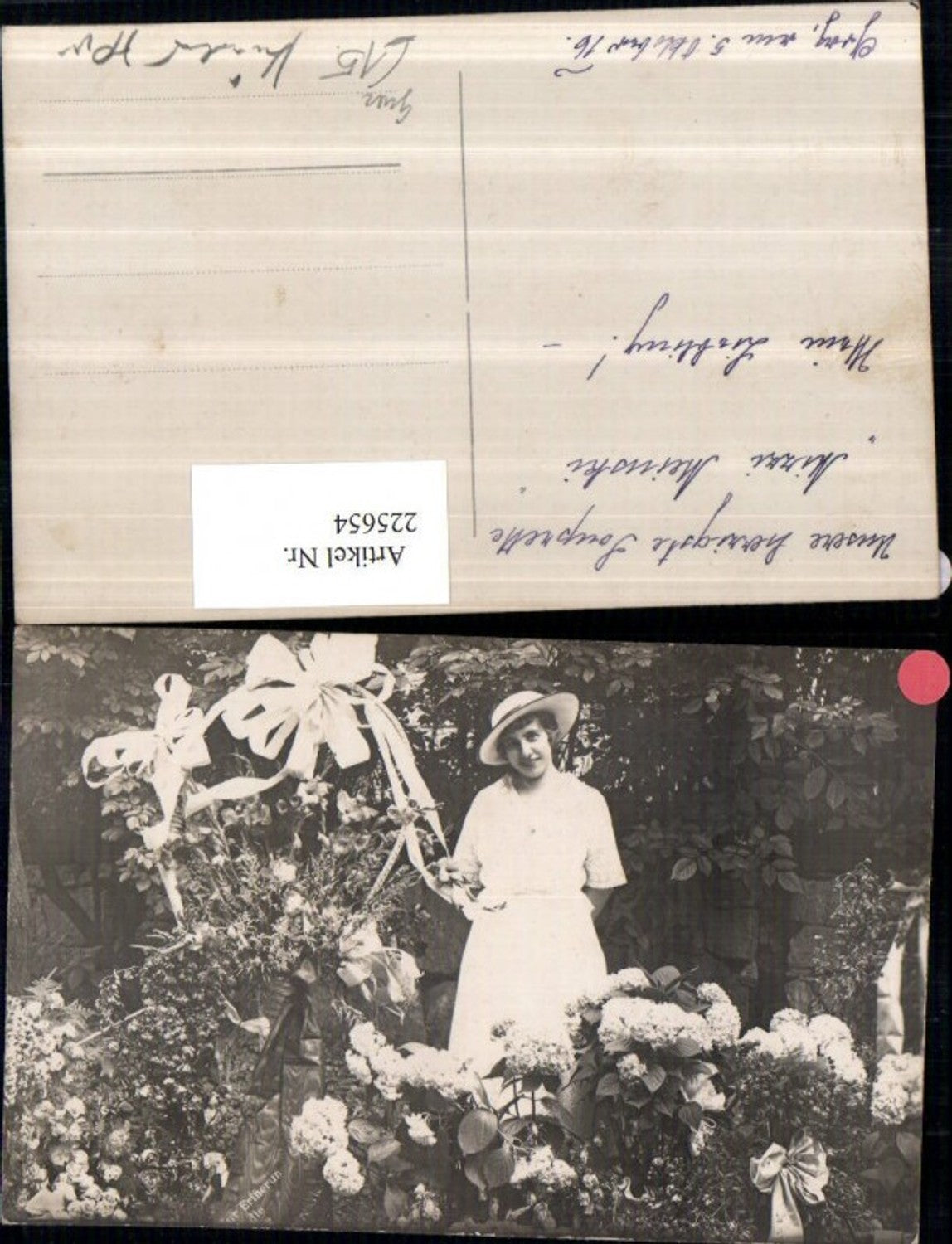 225654,Mizzi Meinski m. Hut in Mein Liebling Blumen Graz Theater 1916