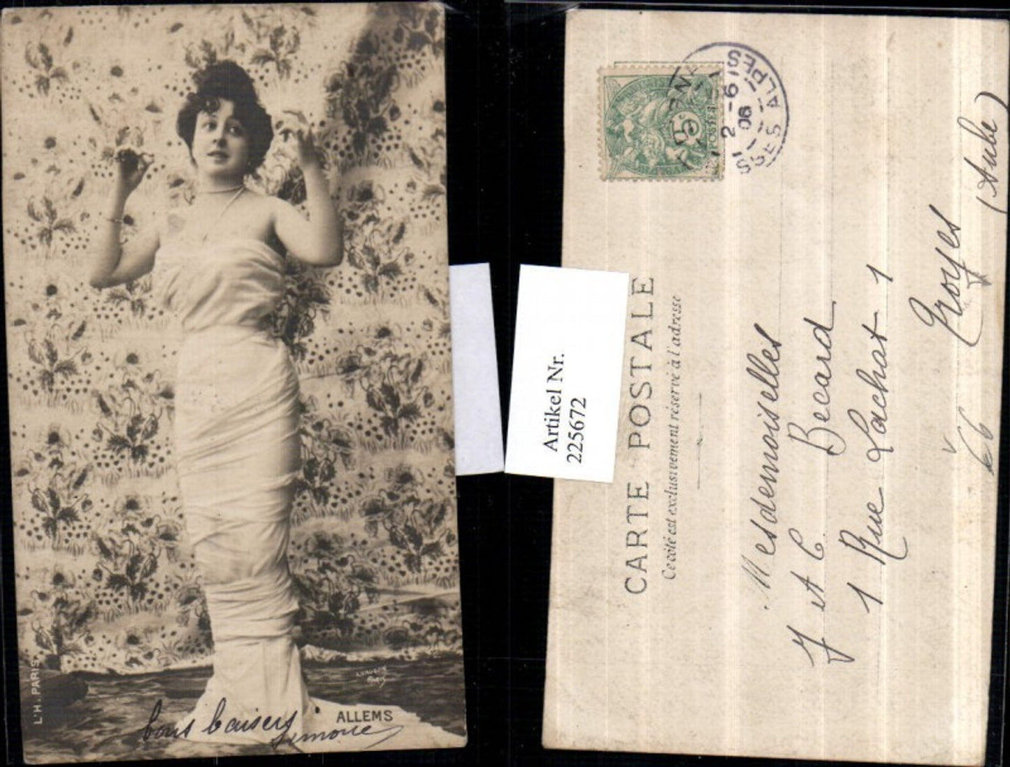 225672,Schauspielerin Frau Kleid Mode A. Vaugon Paris