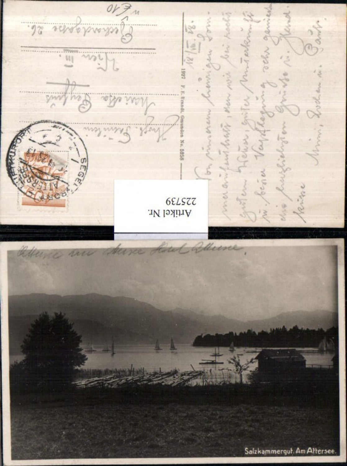 225739,Salzkammergut Am Attersee Partie pub F. E. Brandt 5258