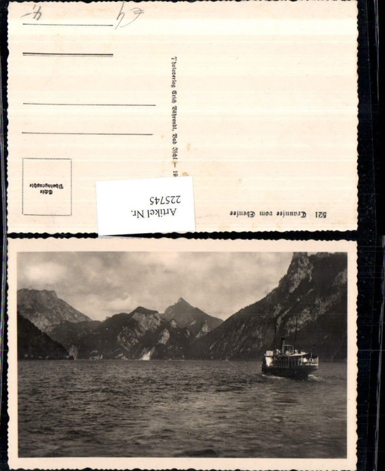 225745,Traunsee v. Ebensee Partie Dampfer Bergkulisse