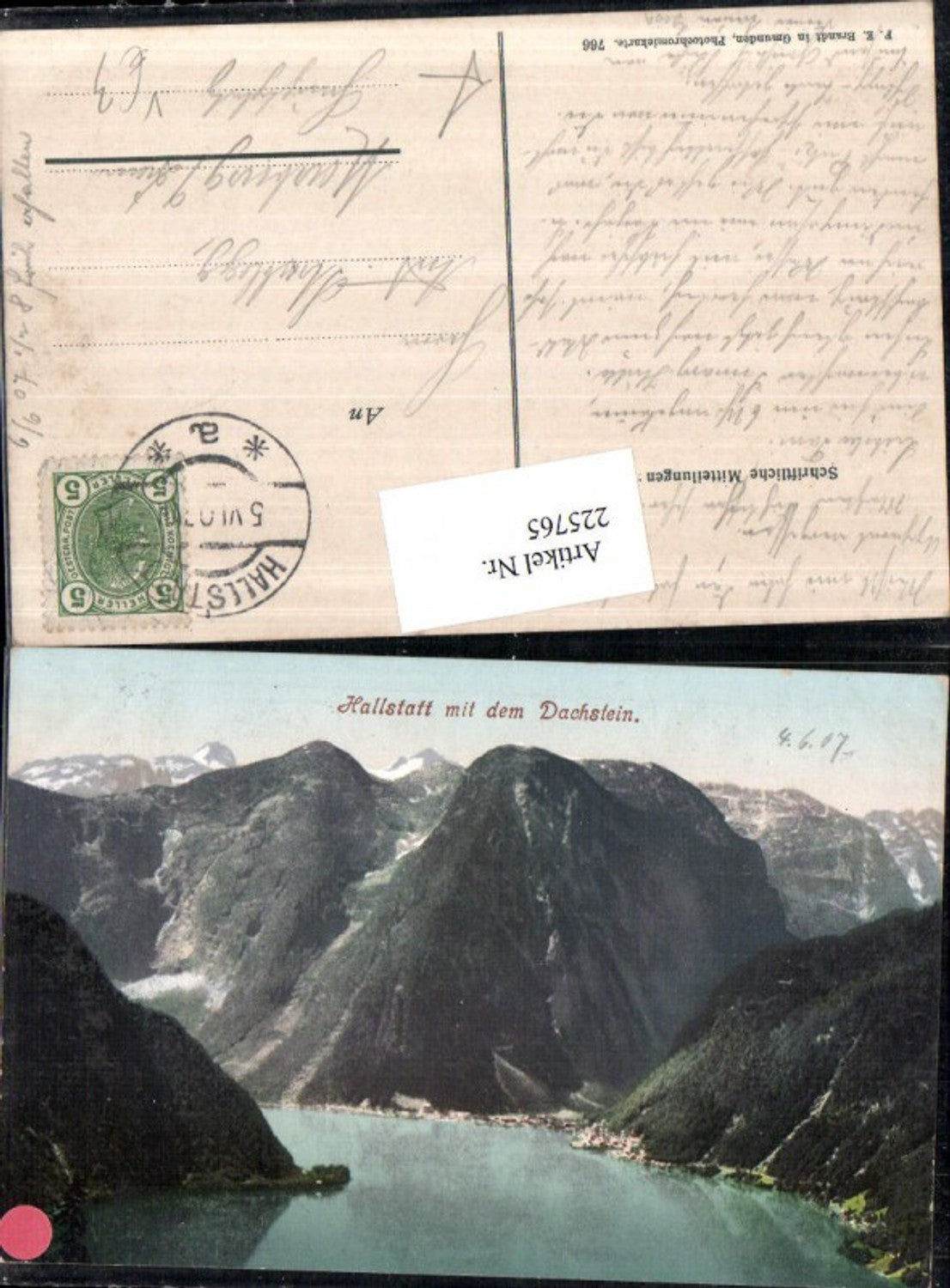 225765,Hallstatt m. d. Dachstein Bergkulisse pub F. E. Brandt 766