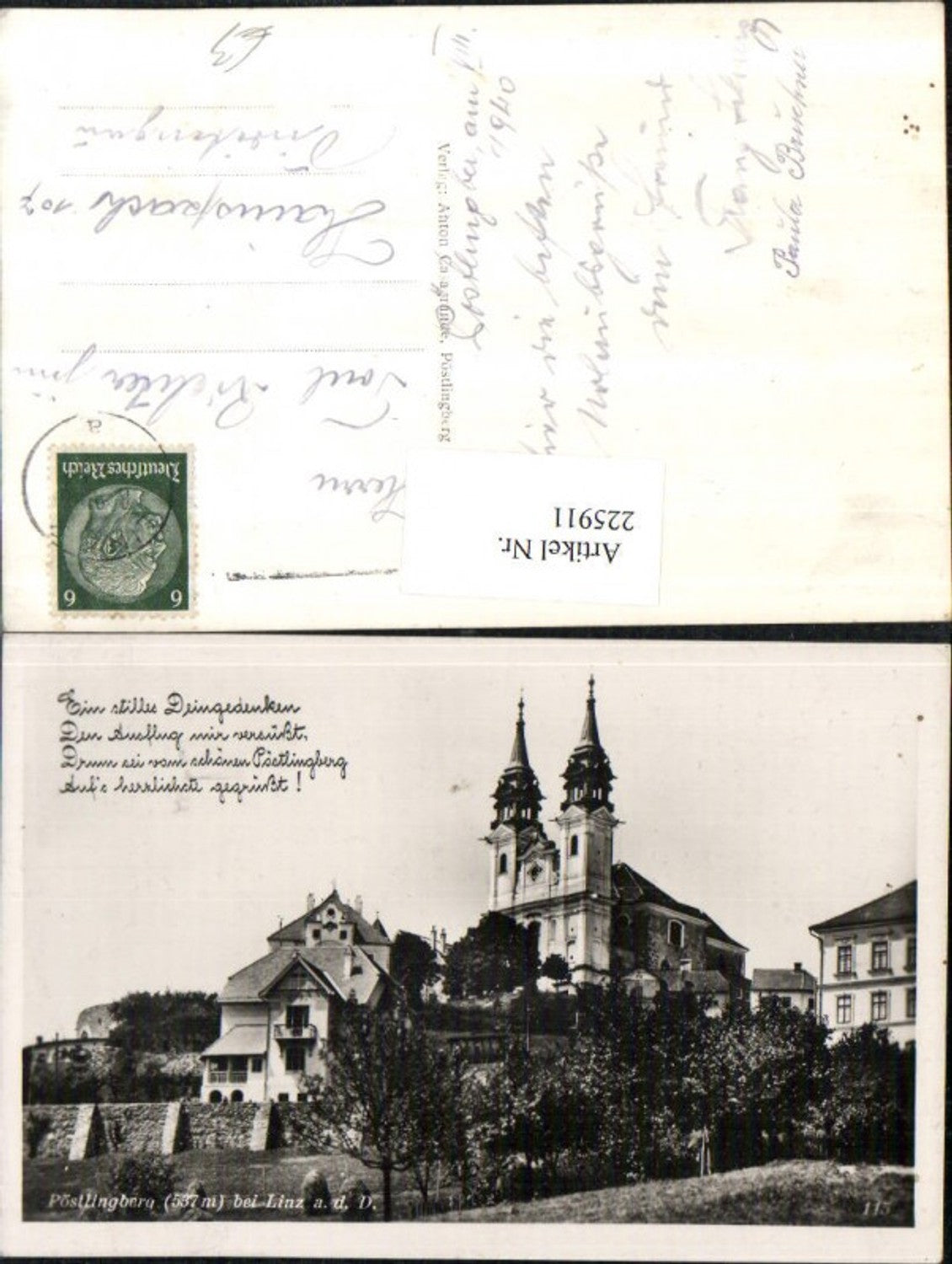 225911,Linz a. d. Donau Pöstlingberg Kirche Text