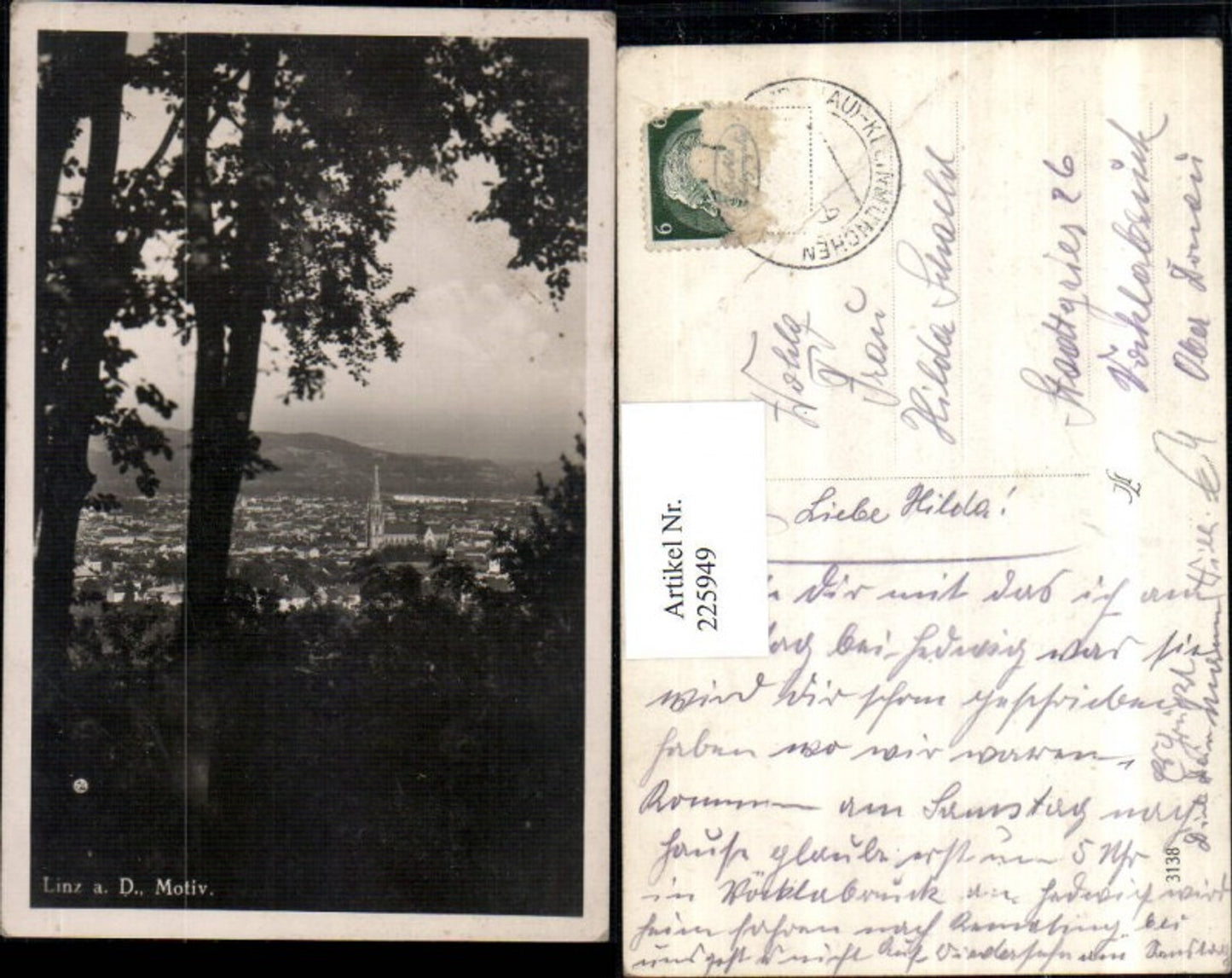 225949,Linz a. d. Donau Teilansicht Partie Motiv