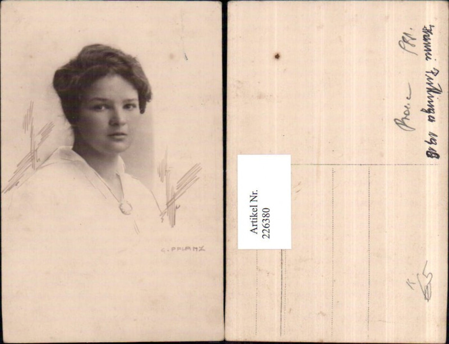 226380,Künstler AK C. Pflanz Mädchen Frau Portrait