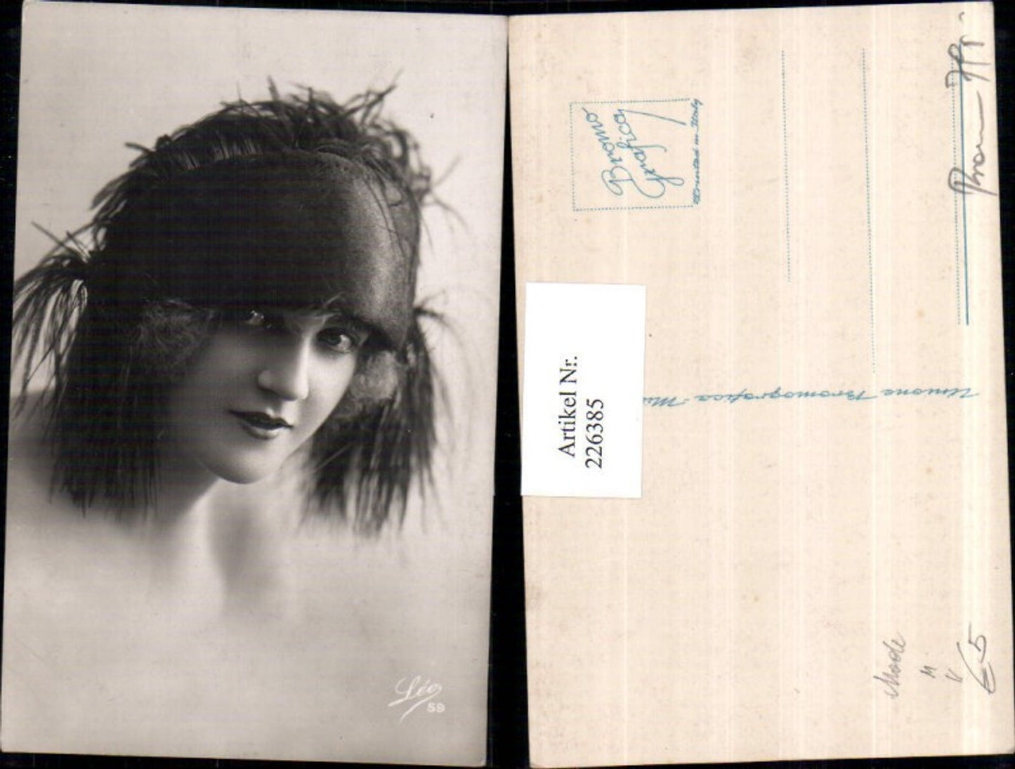 226385,Mädchen m. Hut Hutmode Portrait pub Leo 59