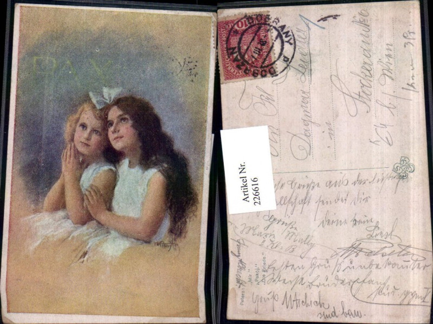 226616,Künstler AK Peters Die Friede Mädchen Portrait