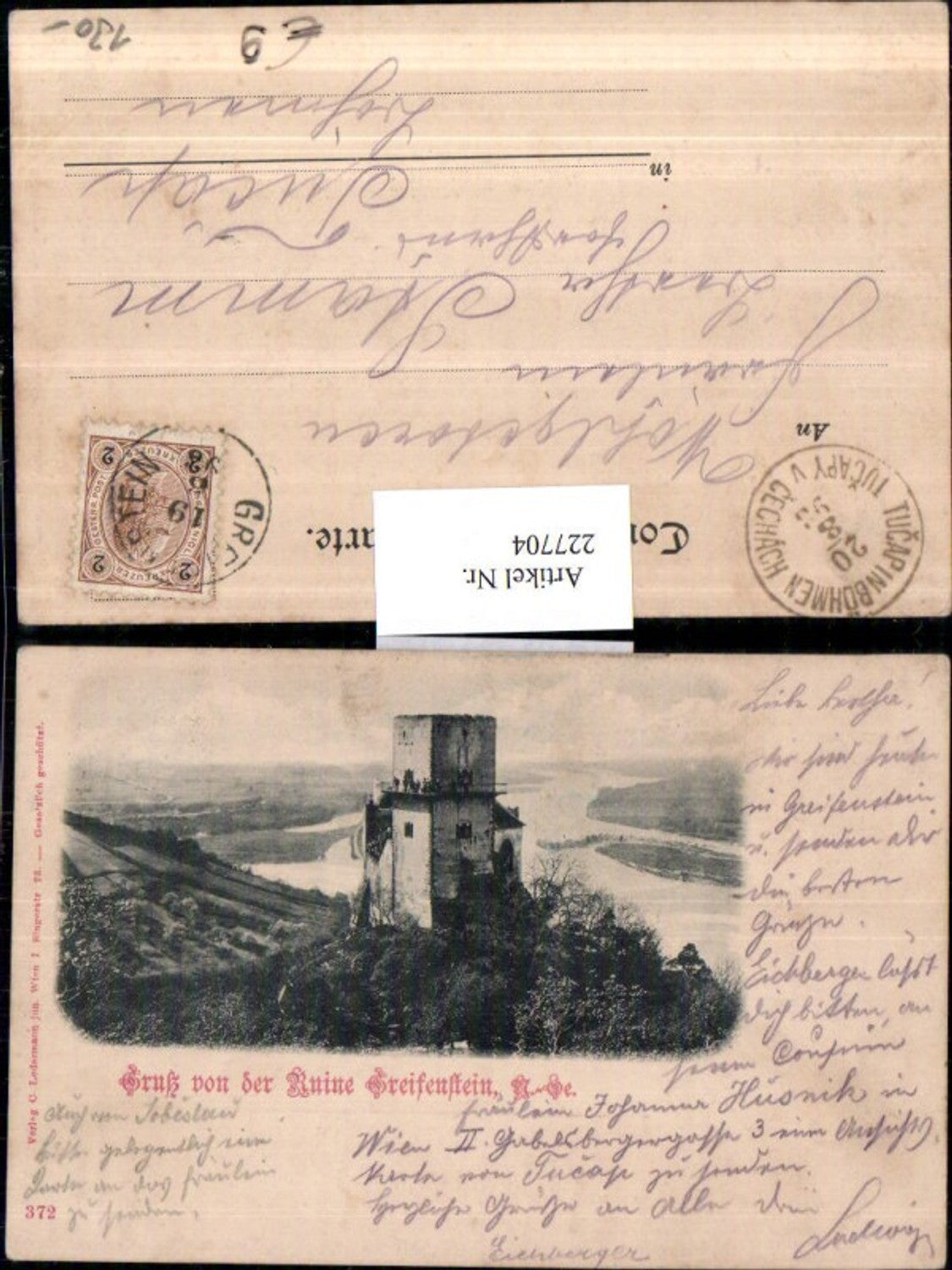 227704,Gruß v. d. Ruine Burg Greifenstein