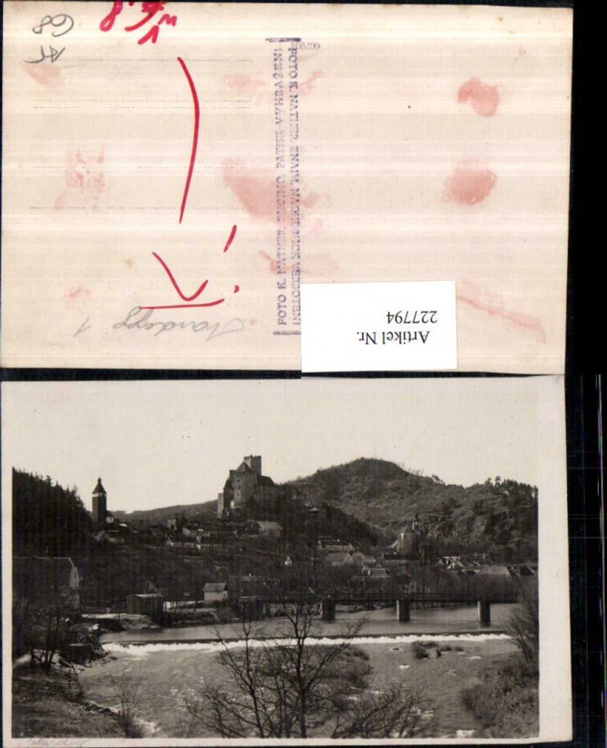 227794,Hardegg Totale m. Burg pub Foto K. Nather Znaim