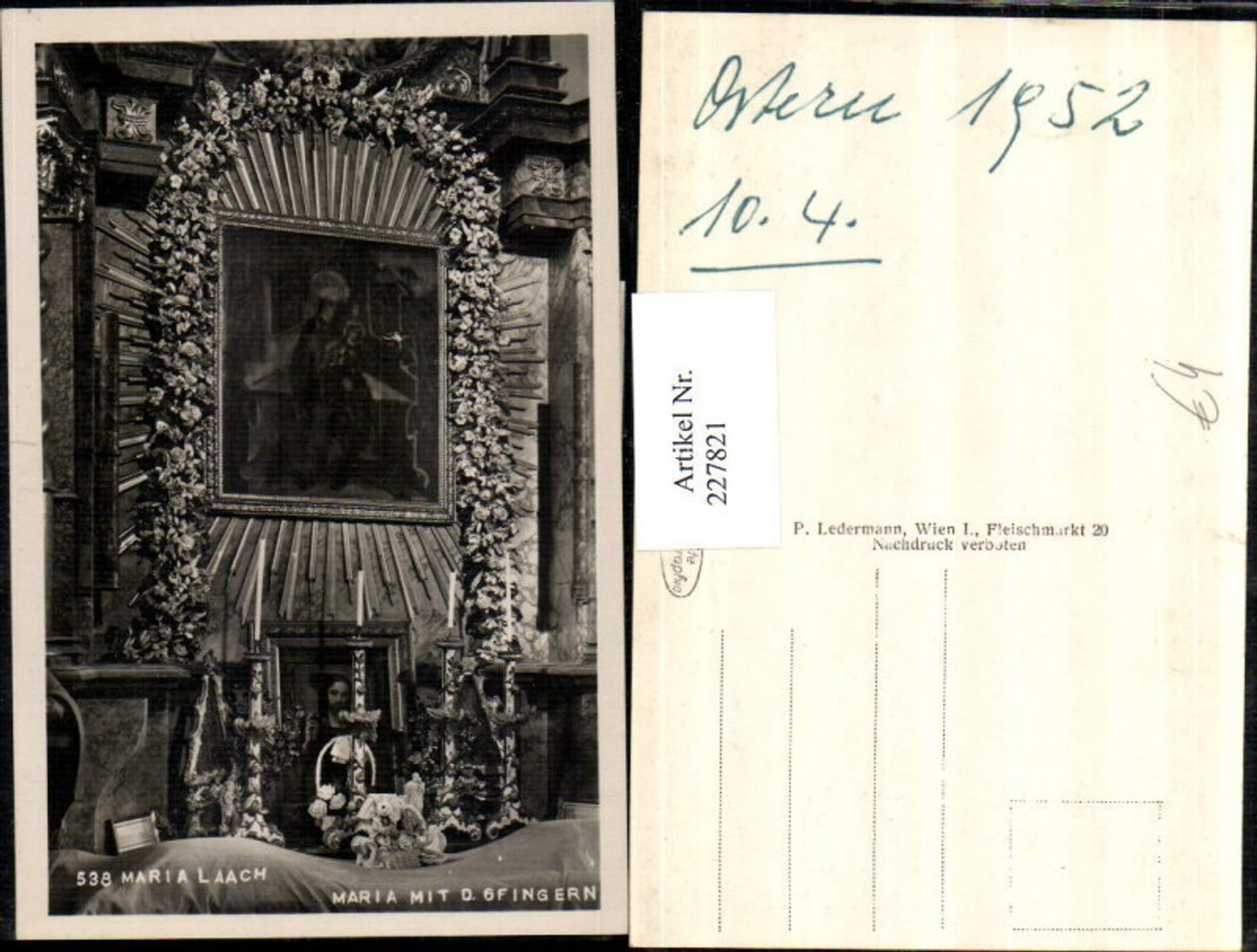 227821,Maria Laach Maria m. d. 6 Fingern Altar