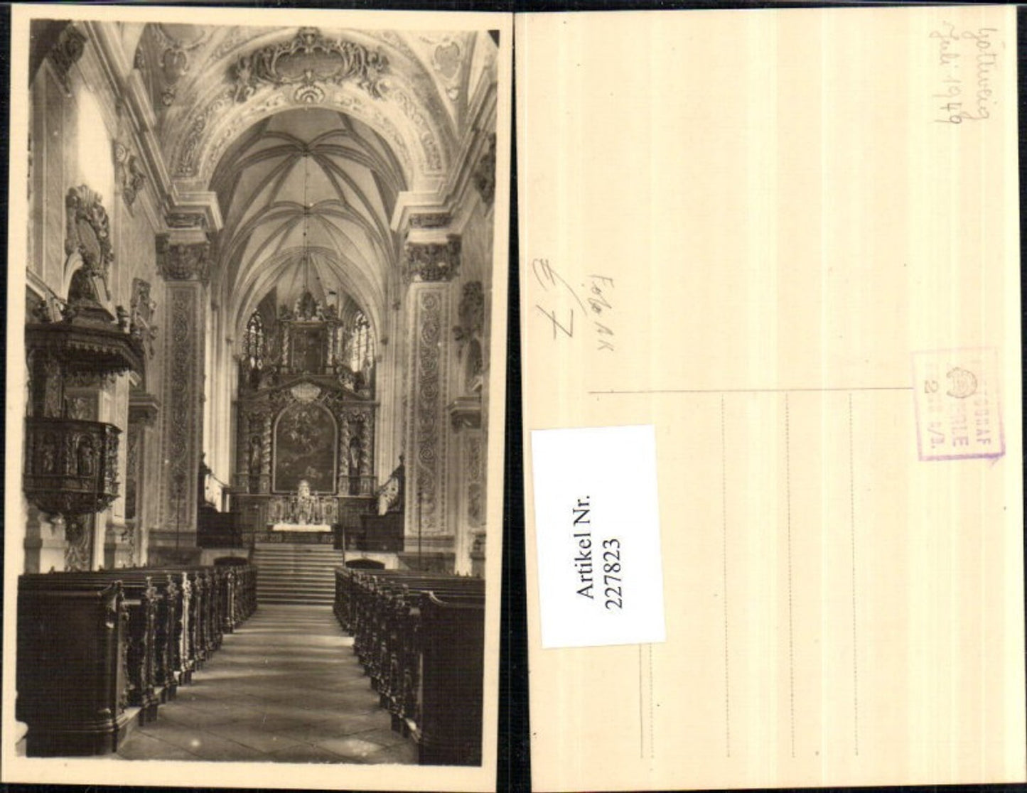 227823,Foto AK Gottweig Kirche Innenansicht