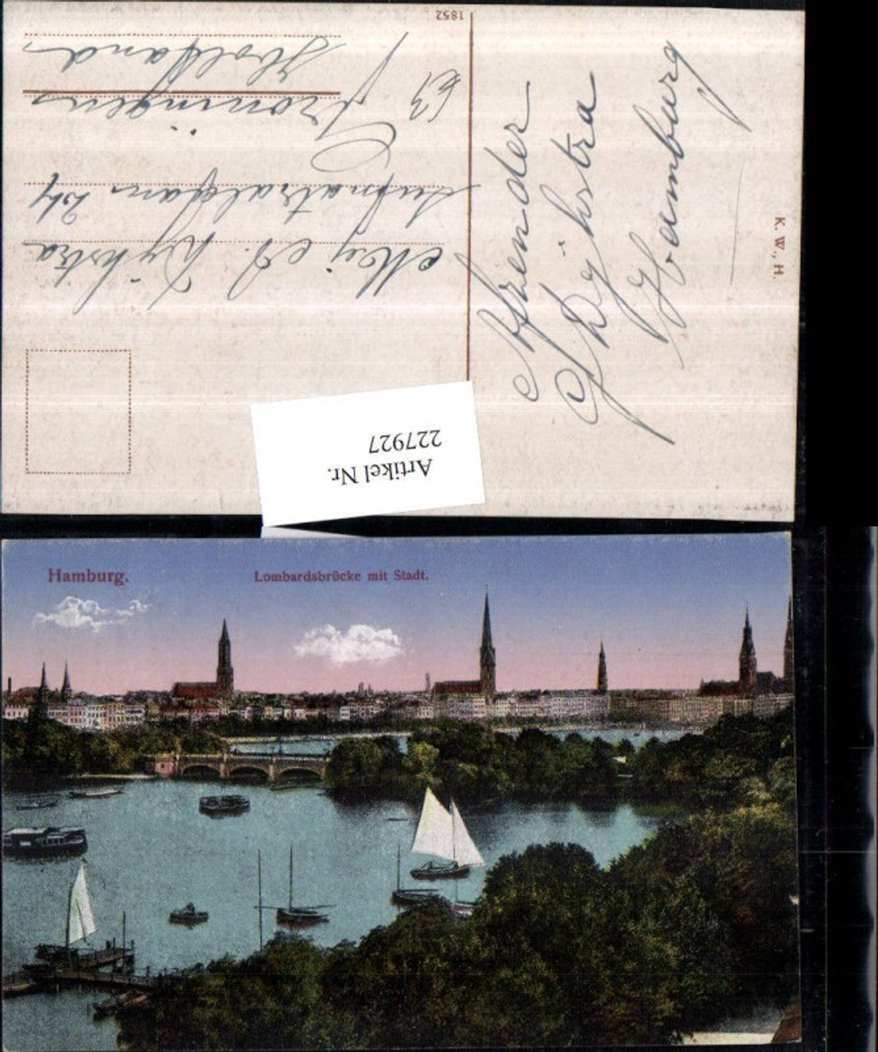 227927,Hamburg Lombardsbrücke Brücke m. Stadt