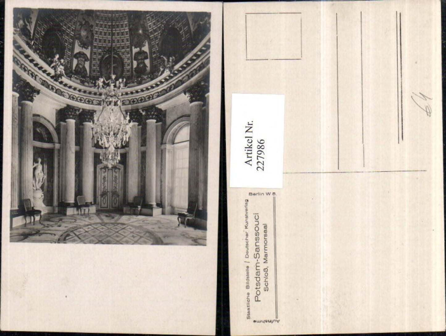 227986, Potsdam Sanssouci Palace Marble Hall Interior view