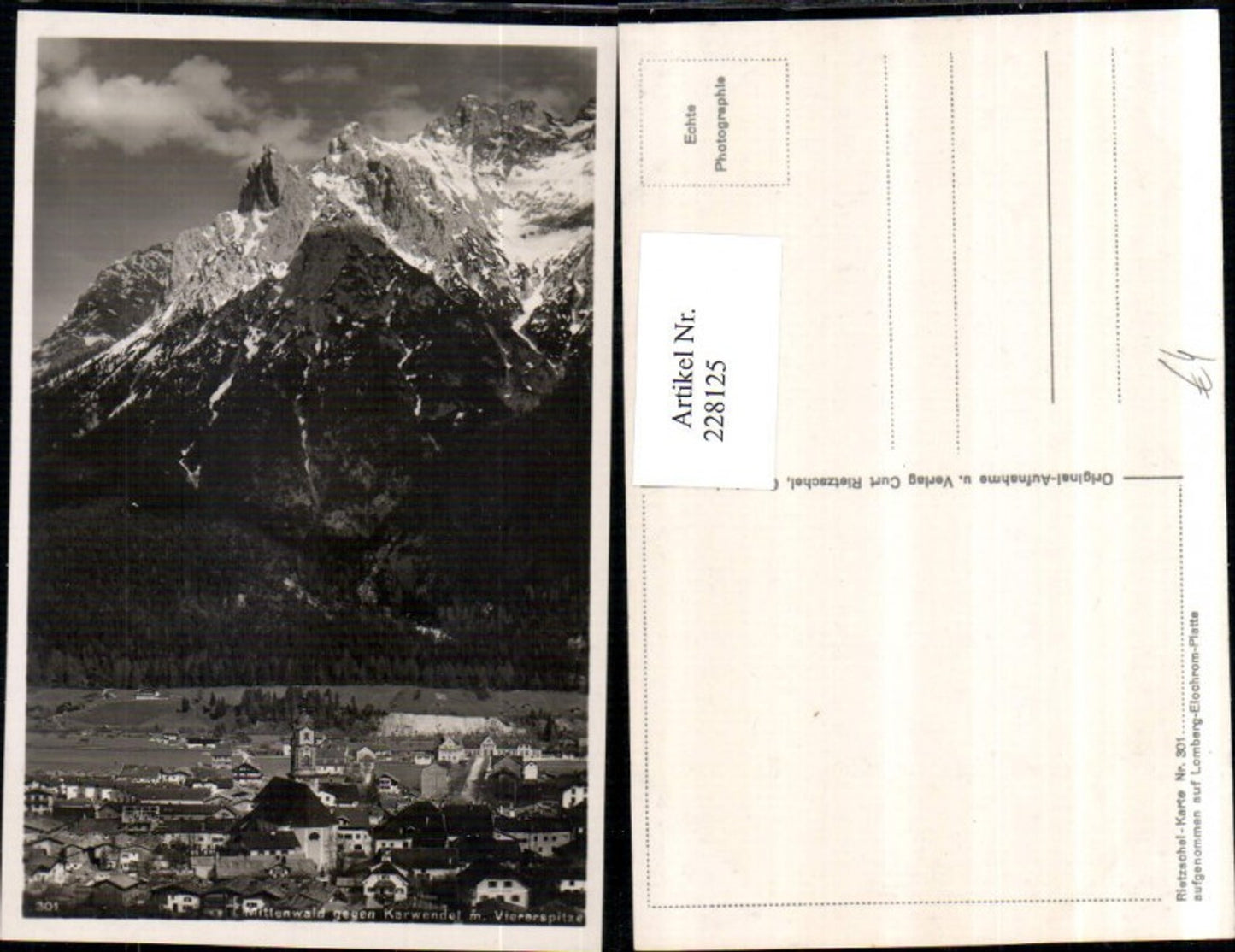 228125,Mittenwald Totale geg. Karwendel m. Viererspitze