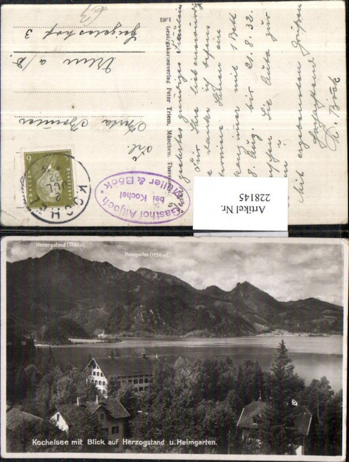 228145,Kochelsee See b. Kochel am See m. Blick auf Herzogstand u. Heimgarten
