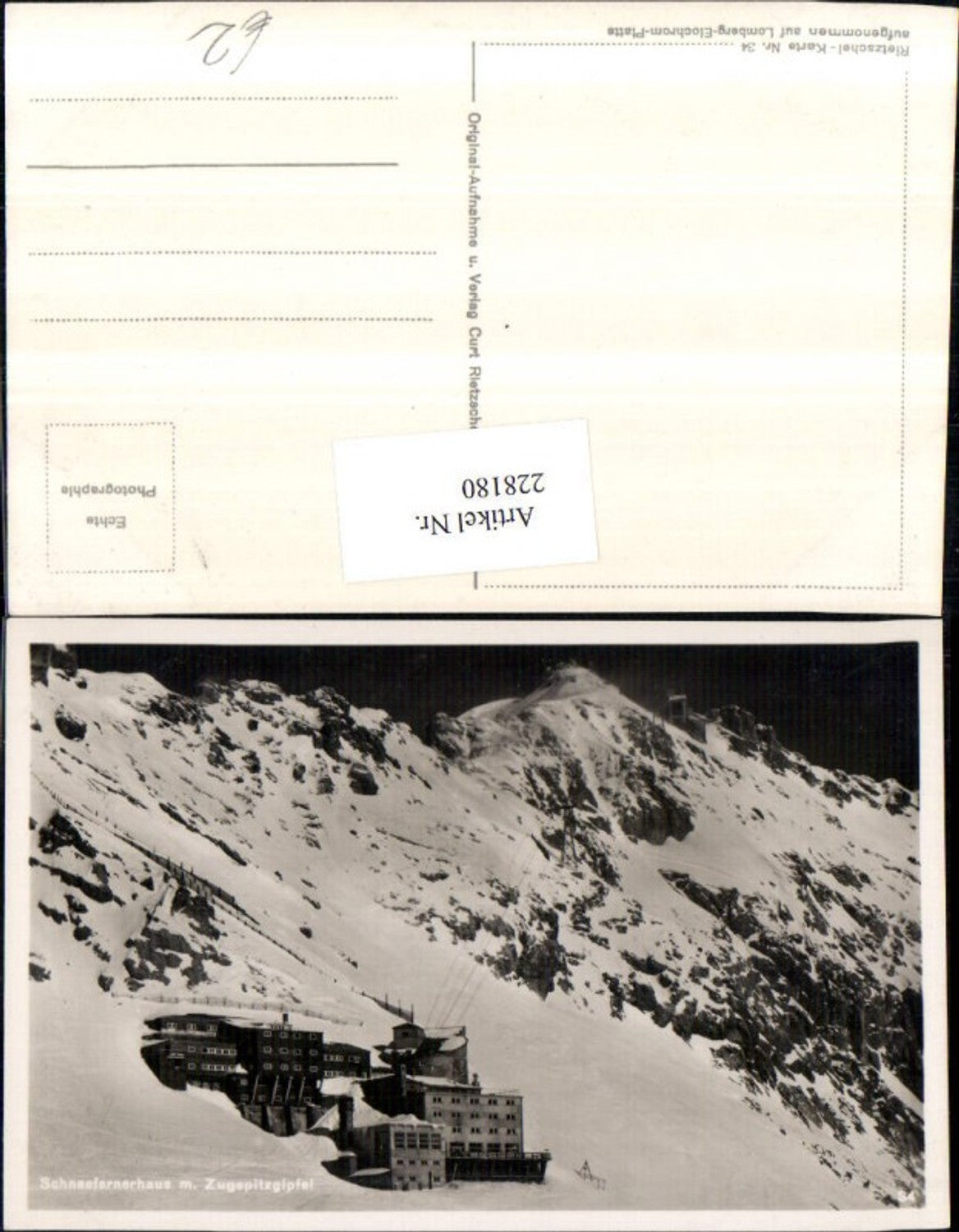 228180,Schneefernerhaus m. Zugspitzgipfel Winterbild