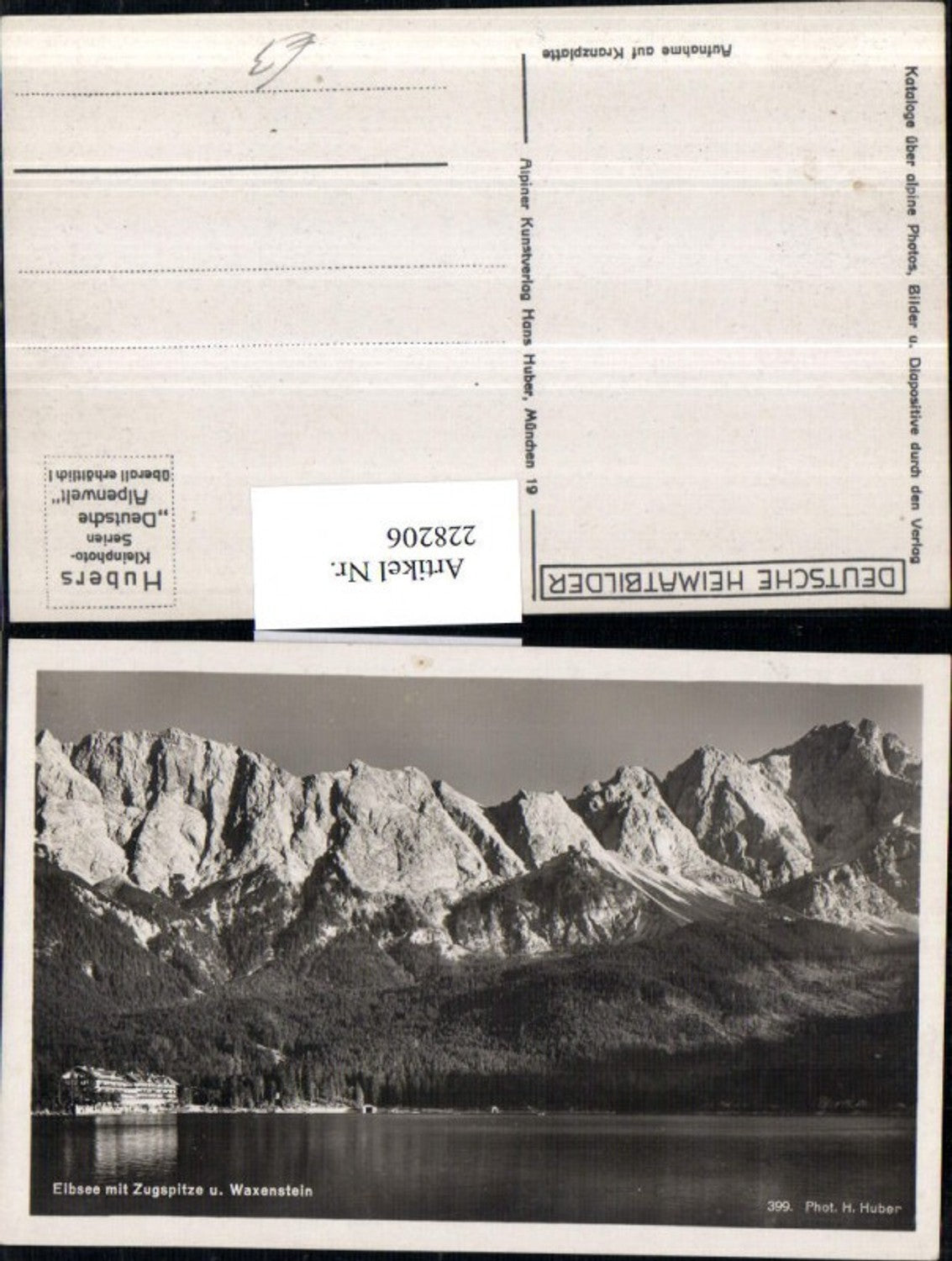 228206,Eibsee See m. Zugspitze u. Waxenstein b. Garmisch