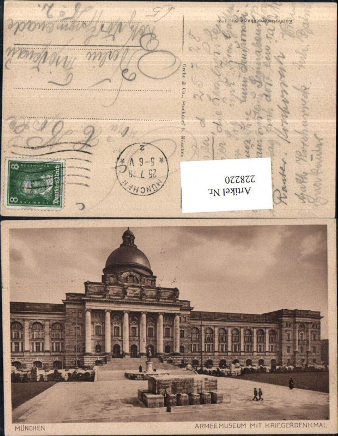 228220,München Armeemuseum m. Kriegerdenkmal Denkmal